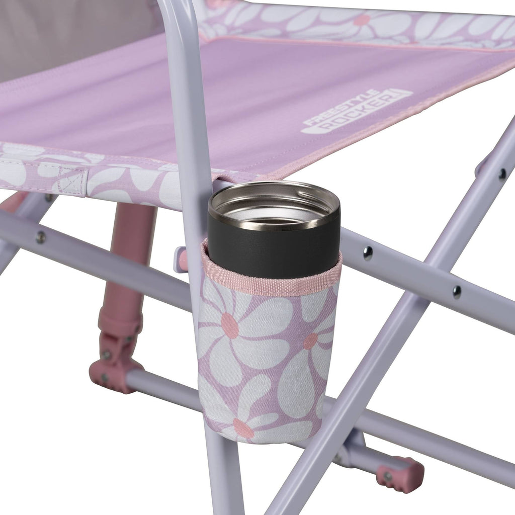 Freestyle Rocker Foldable Rocking Camp Chair, Pastel Green Floral