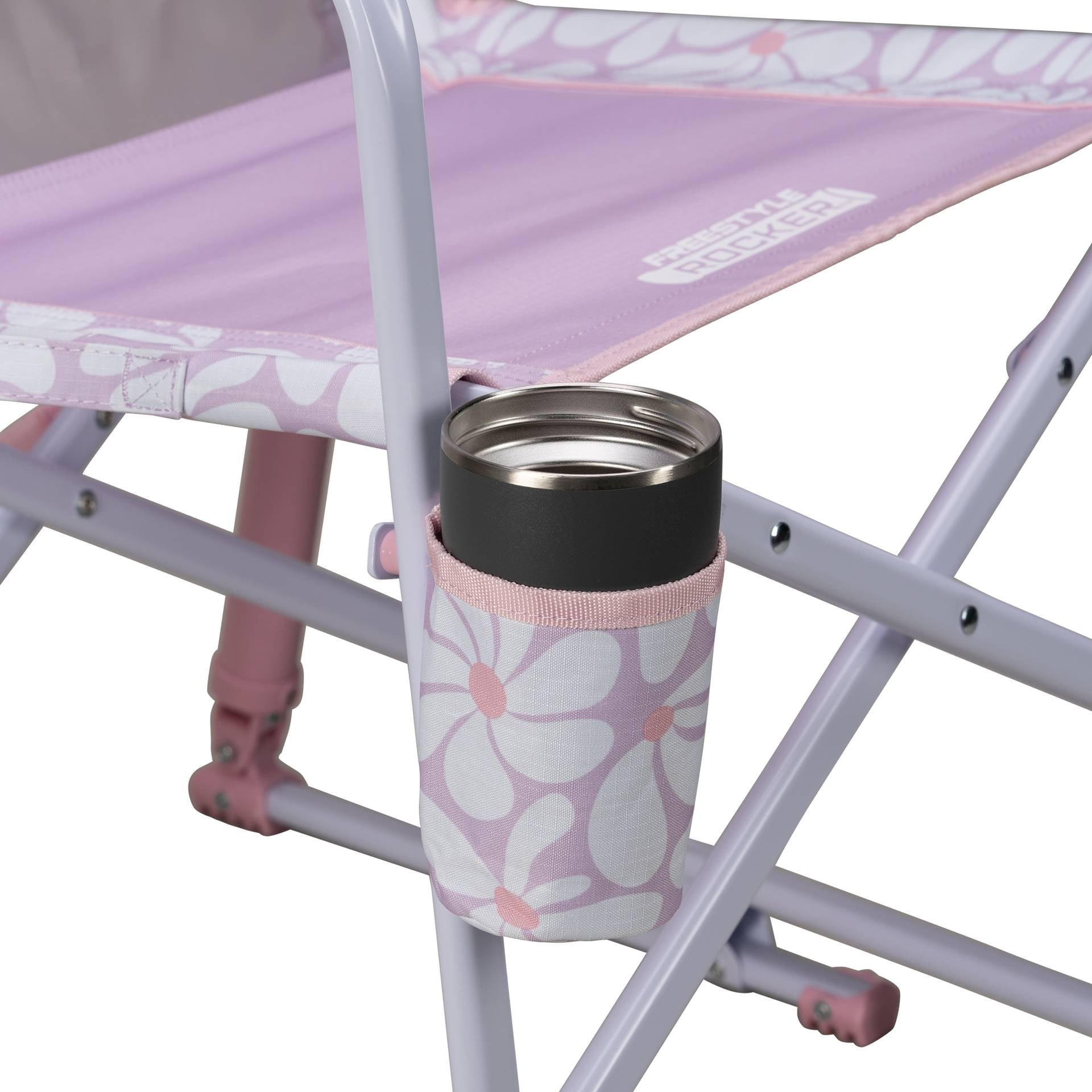 Freestyle Rocker Foldable Rocking Camp Chair, Pastel Green Floral