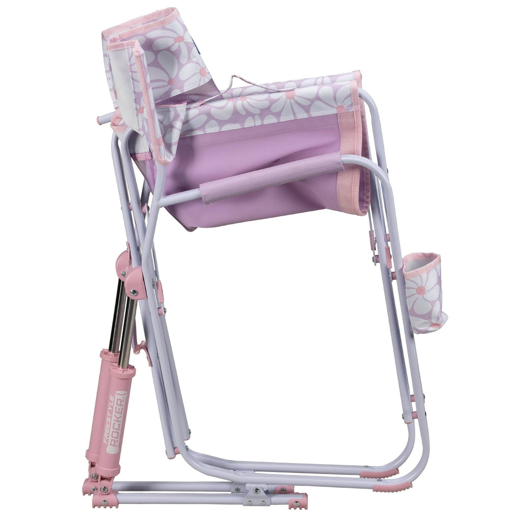 Freestyle Rocker Foldable Rocking Camp Chair, Pastel Green Floral