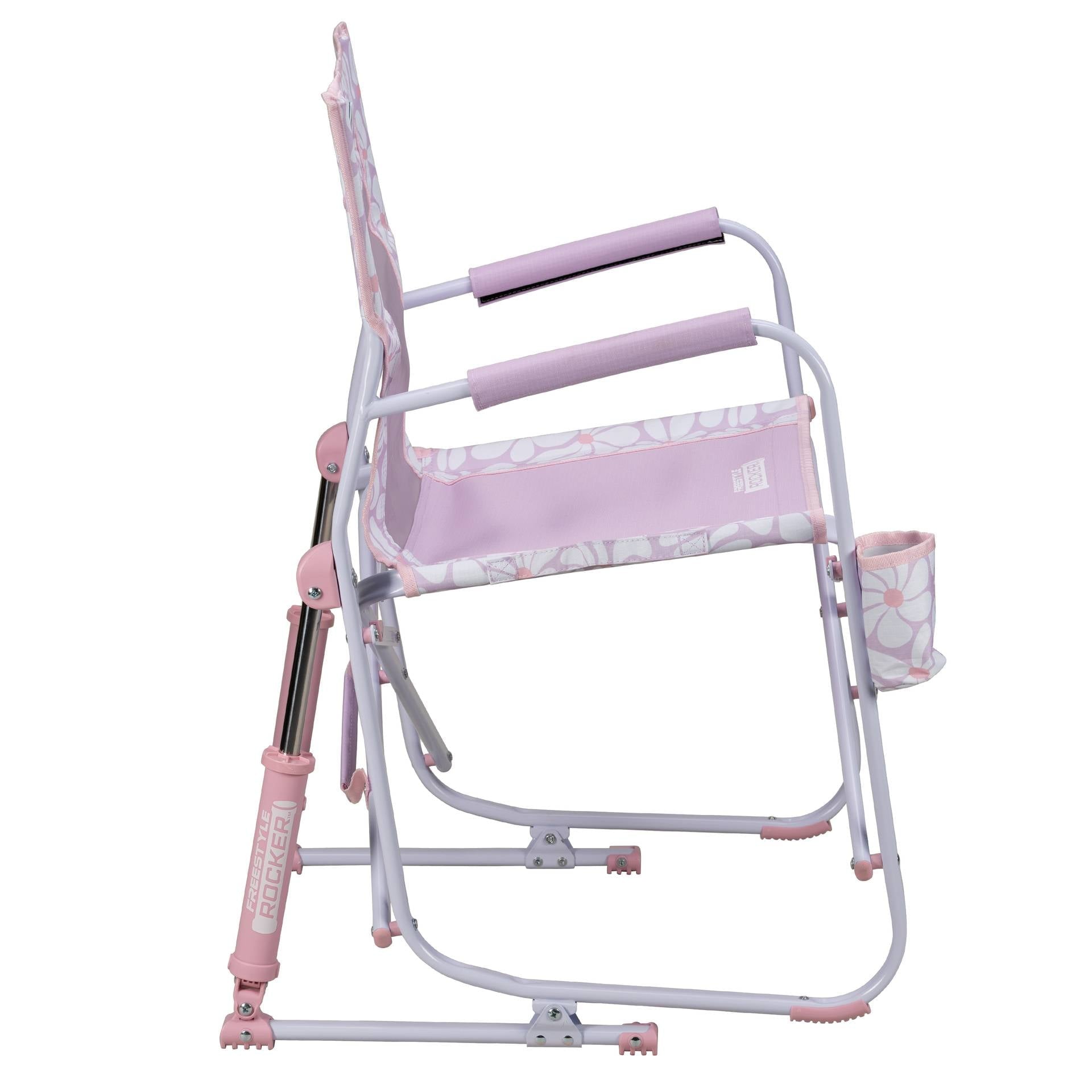 Freestyle Rocker Foldable Rocking Camp Chair, Pastel Green Floral