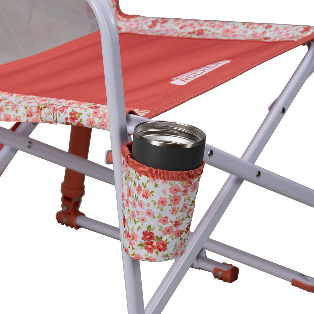 Freestyle Rocker Foldable Rocking Camp Chair, Pastel Green Floral
