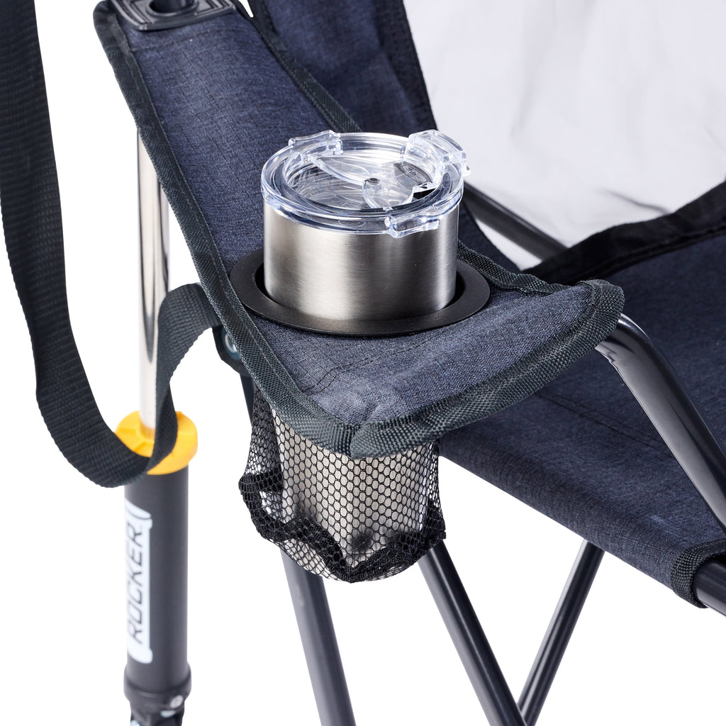 Comfort Pro Rocker XL Oversized Rocking Camping Chair, Heathered Charcoal