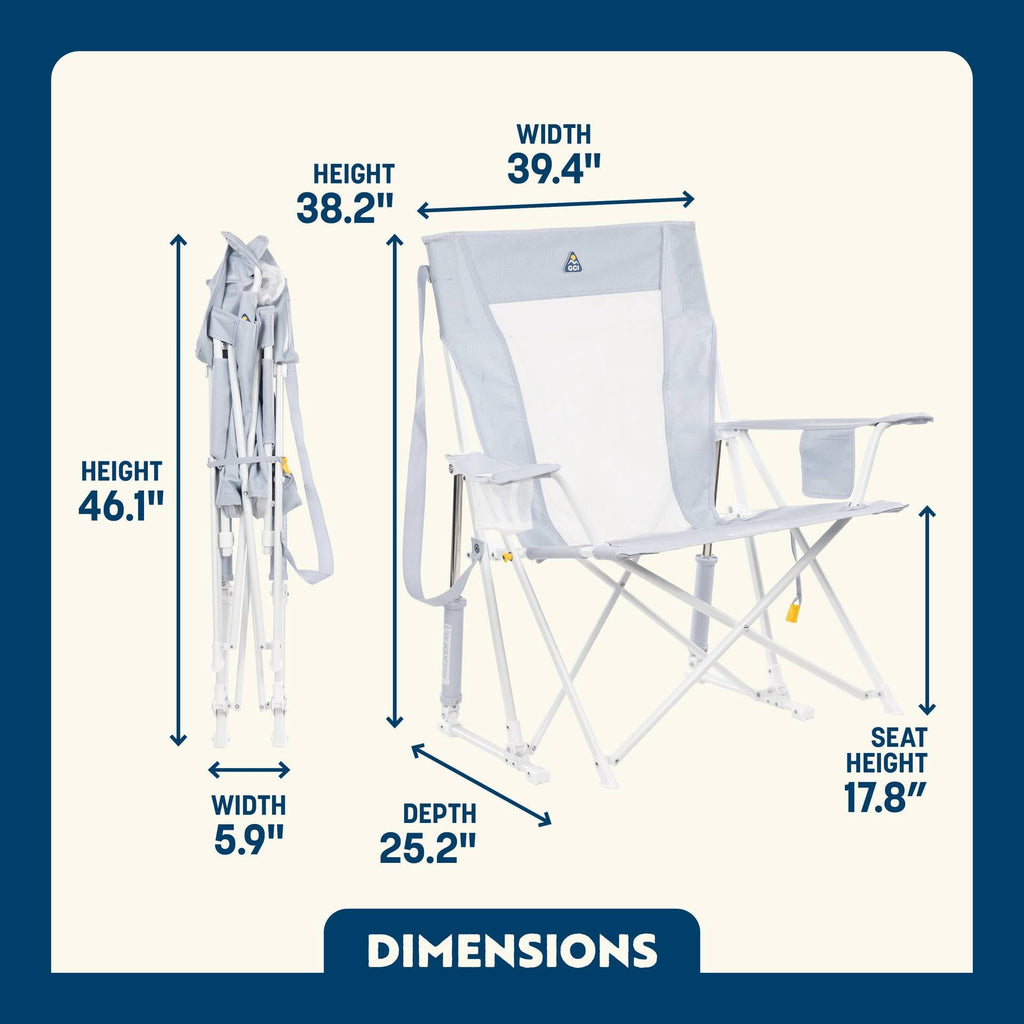 Comfort Pro Rocker XL Oversized Rocking Camping Chair, Heathered Charcoal