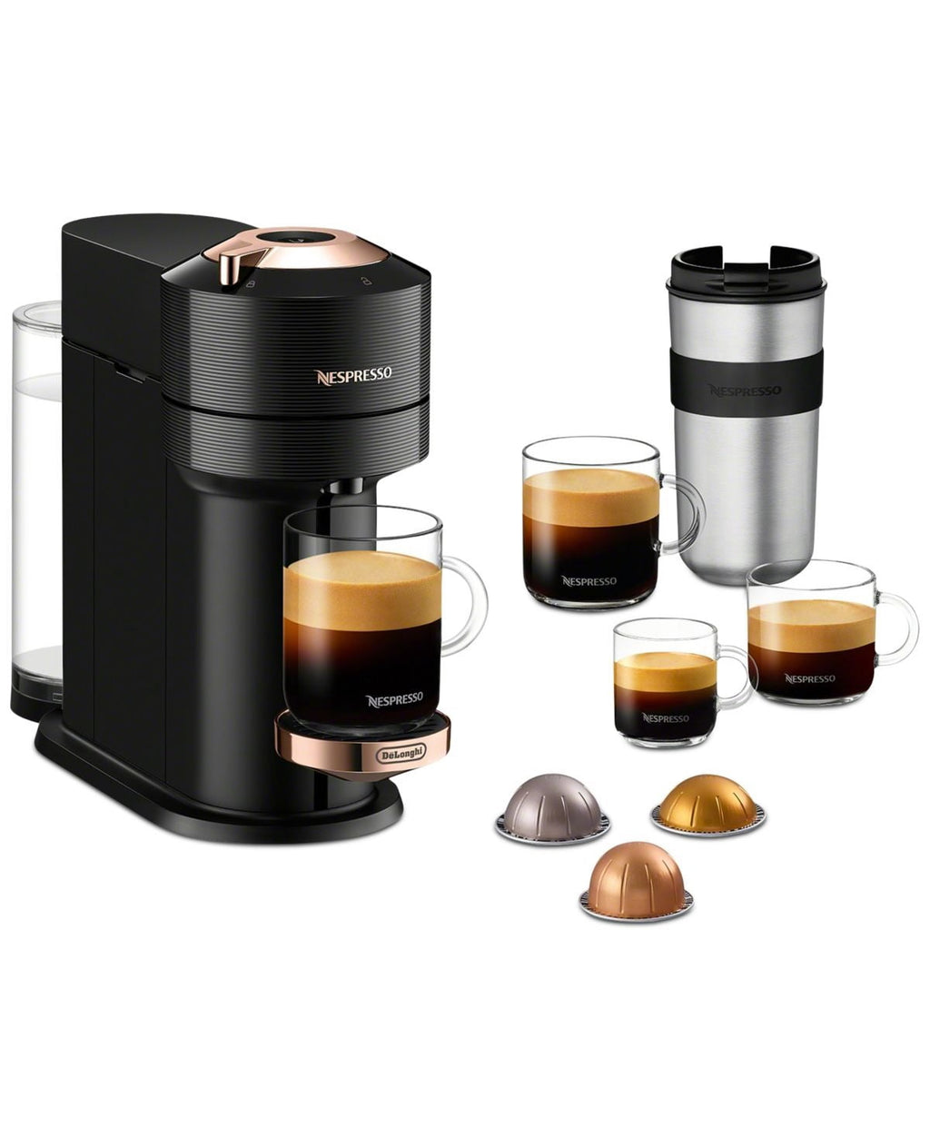 Vertuo Next Premium Coffee and Espresso Machine in Black Rose Gold