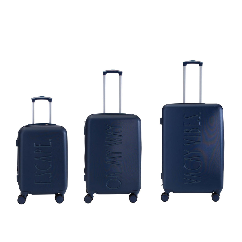 3 Piece Expandable Rolling Luggage Set in White
