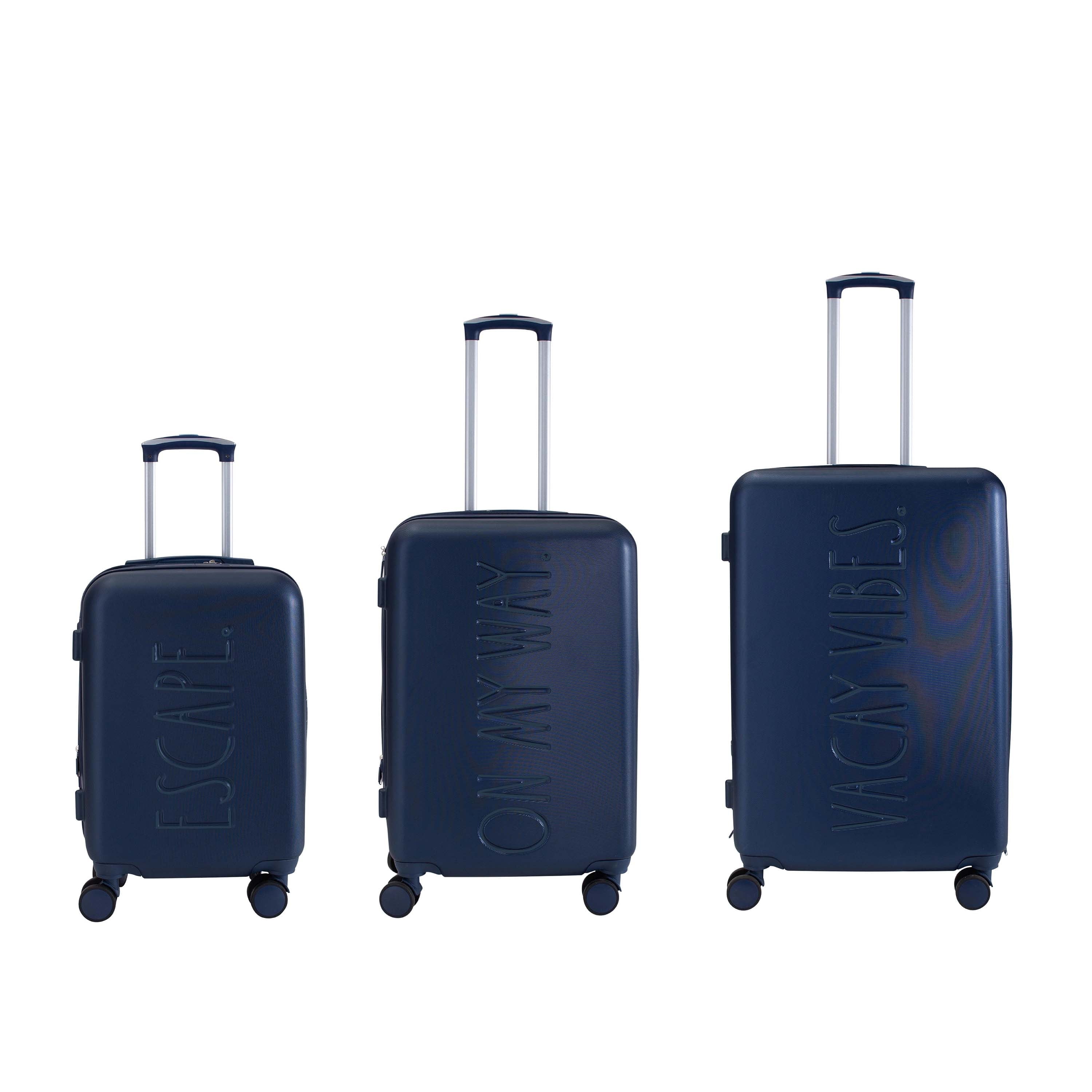 3 Piece Expandable Rolling Luggage Set in White