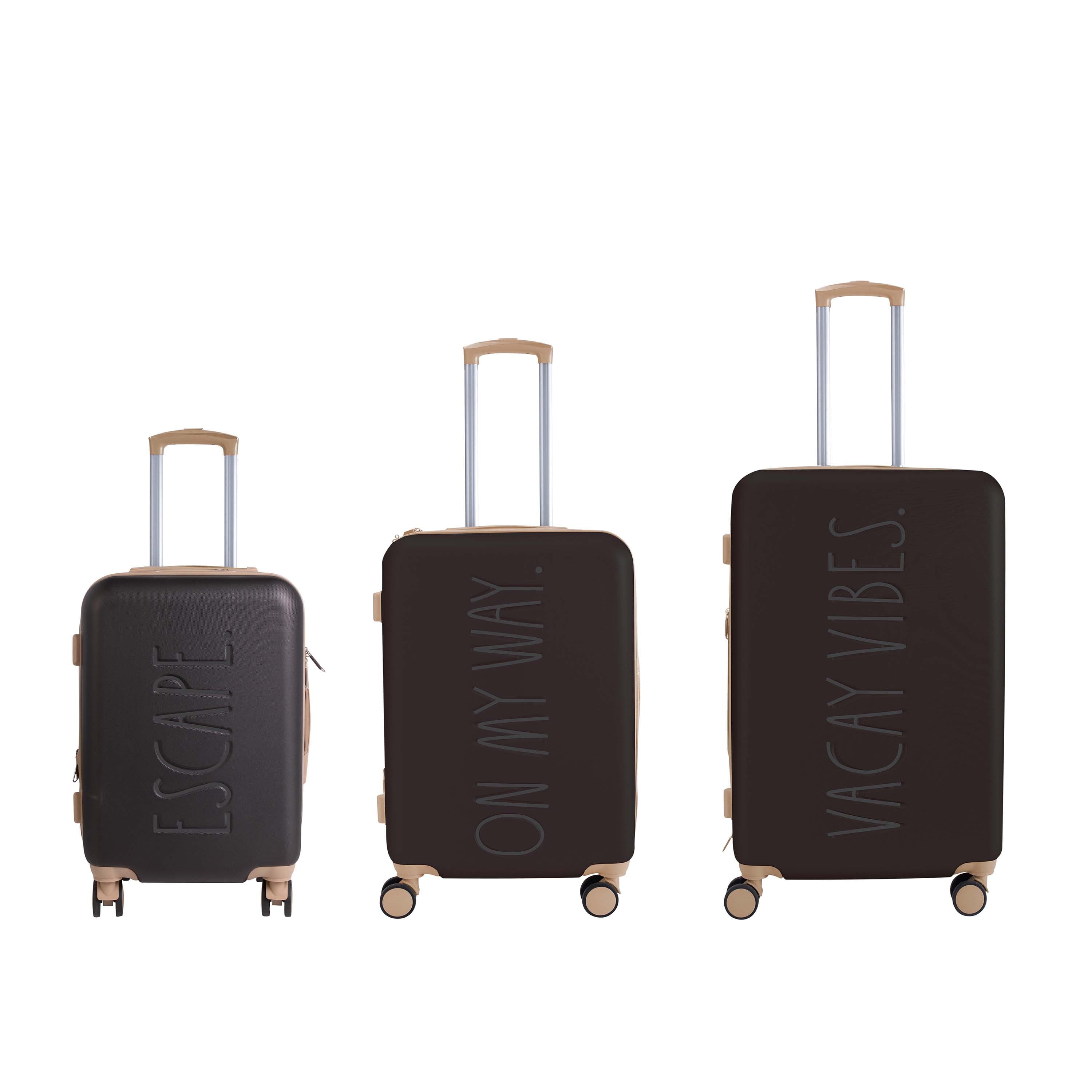 3 Piece Expandable Rolling Luggage Set in White