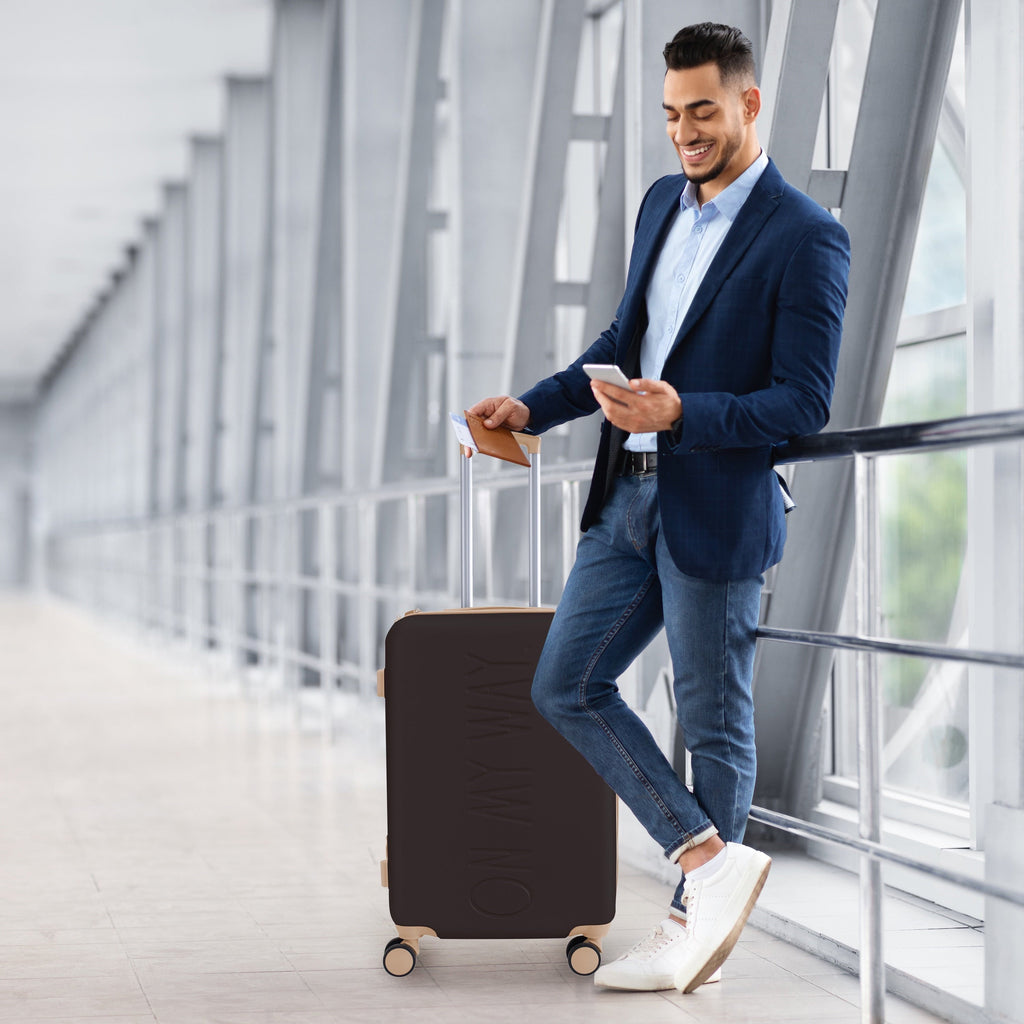 3 Piece Expandable Rolling Luggage Set in White