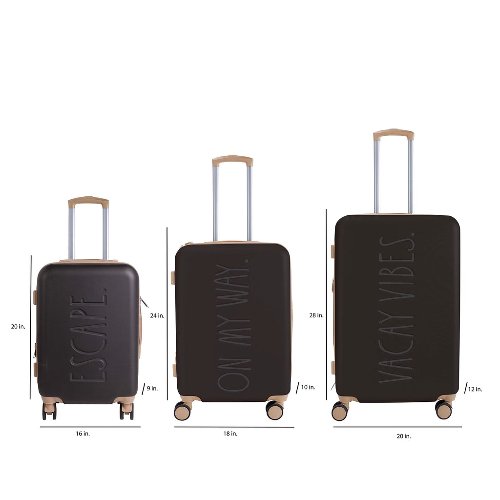 3 Piece Expandable Rolling Luggage Set in White
