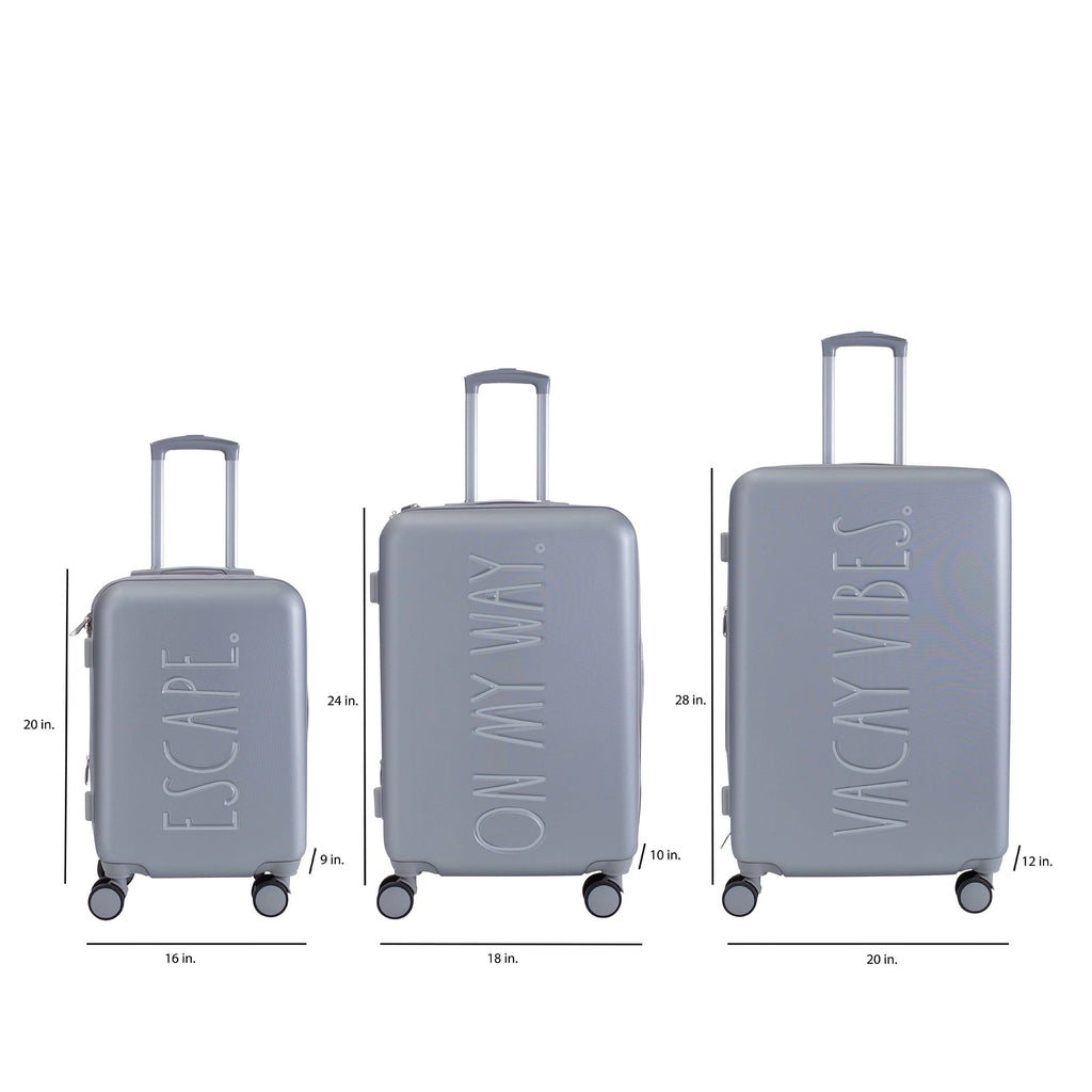 3 Piece Expandable Rolling Luggage Set in White