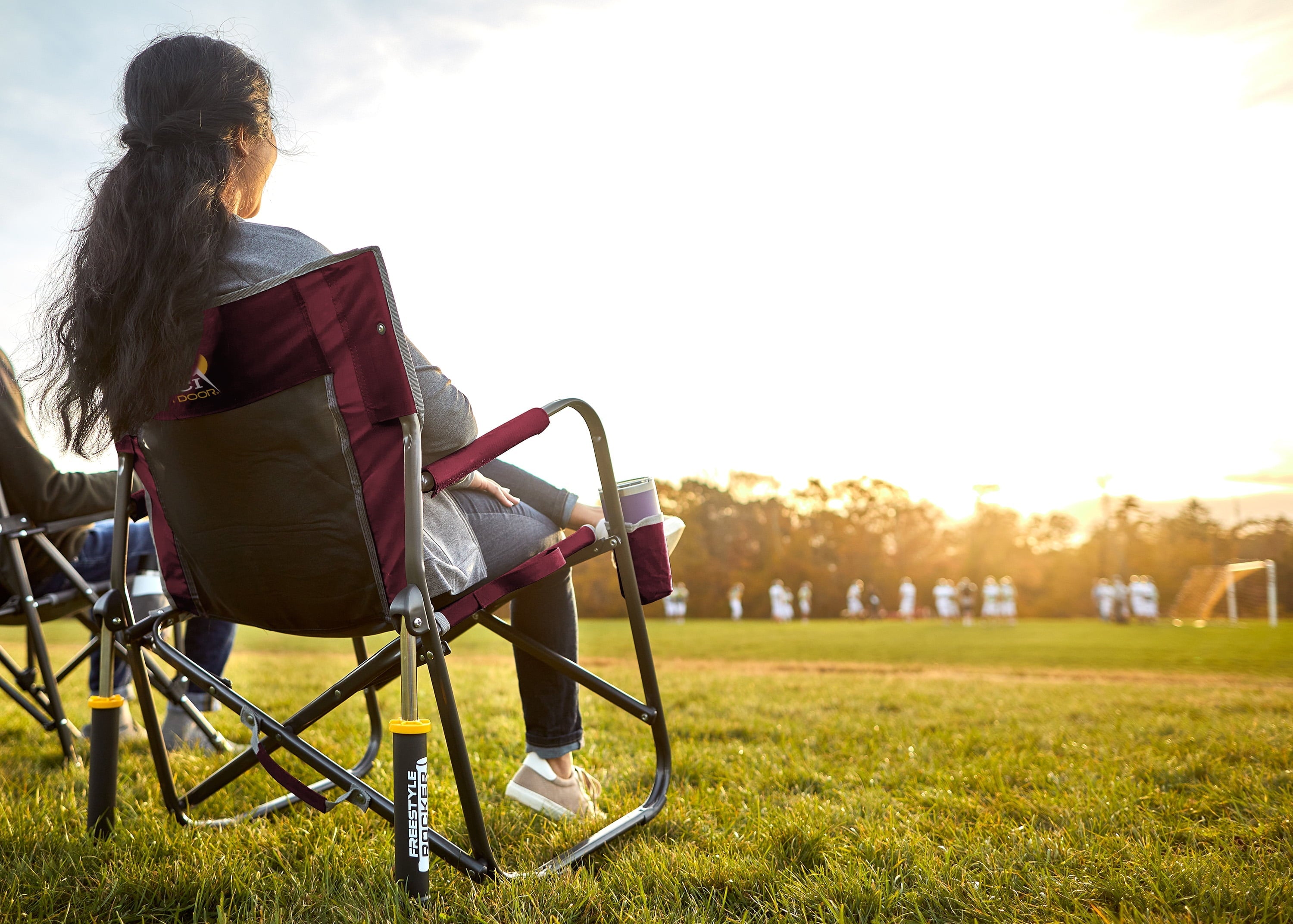 Freestyle Rocker Foldable Rocking Camping Chair, Maroon