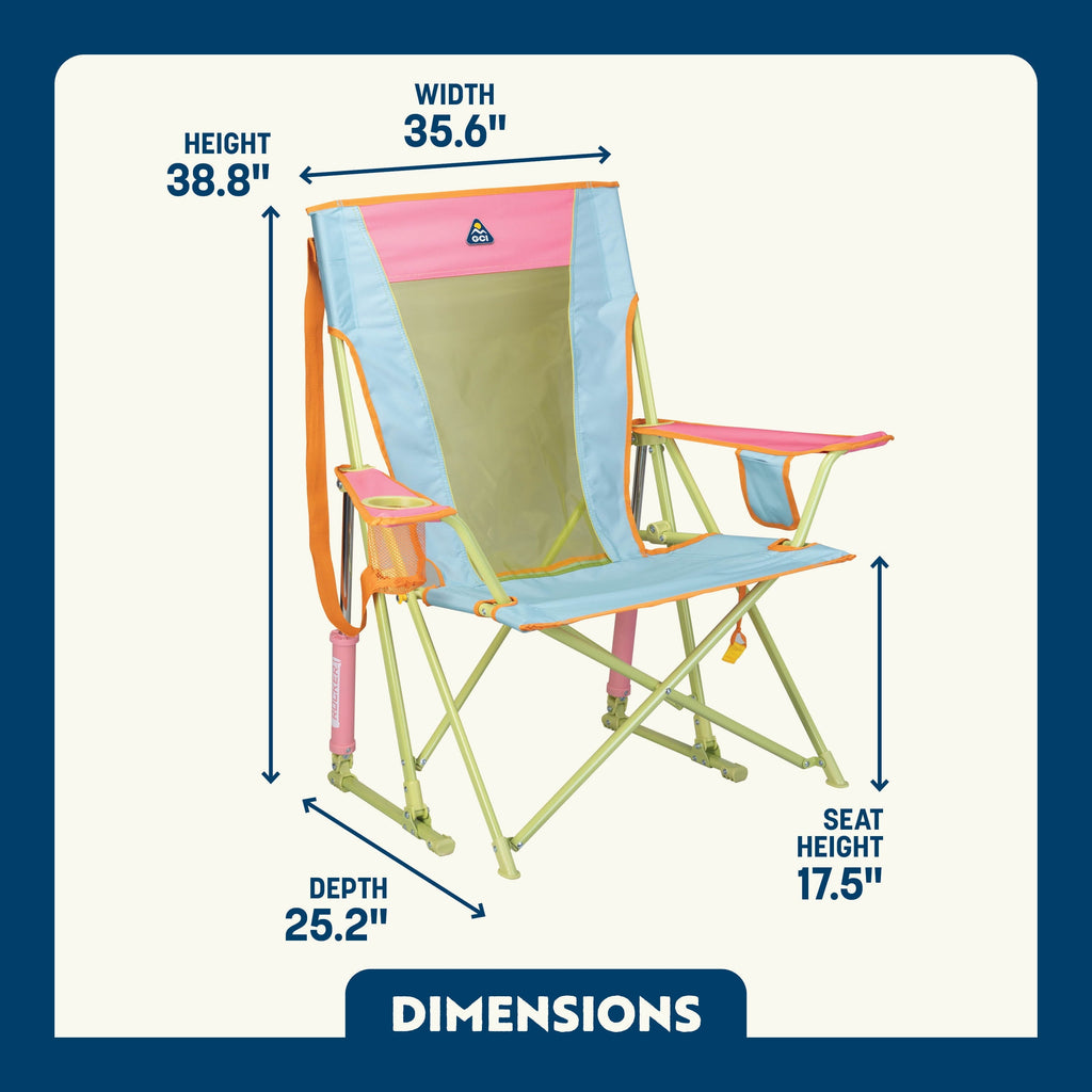Comfort Pro Rocker Foldable Rocking Camp Chair, Sweet Tea