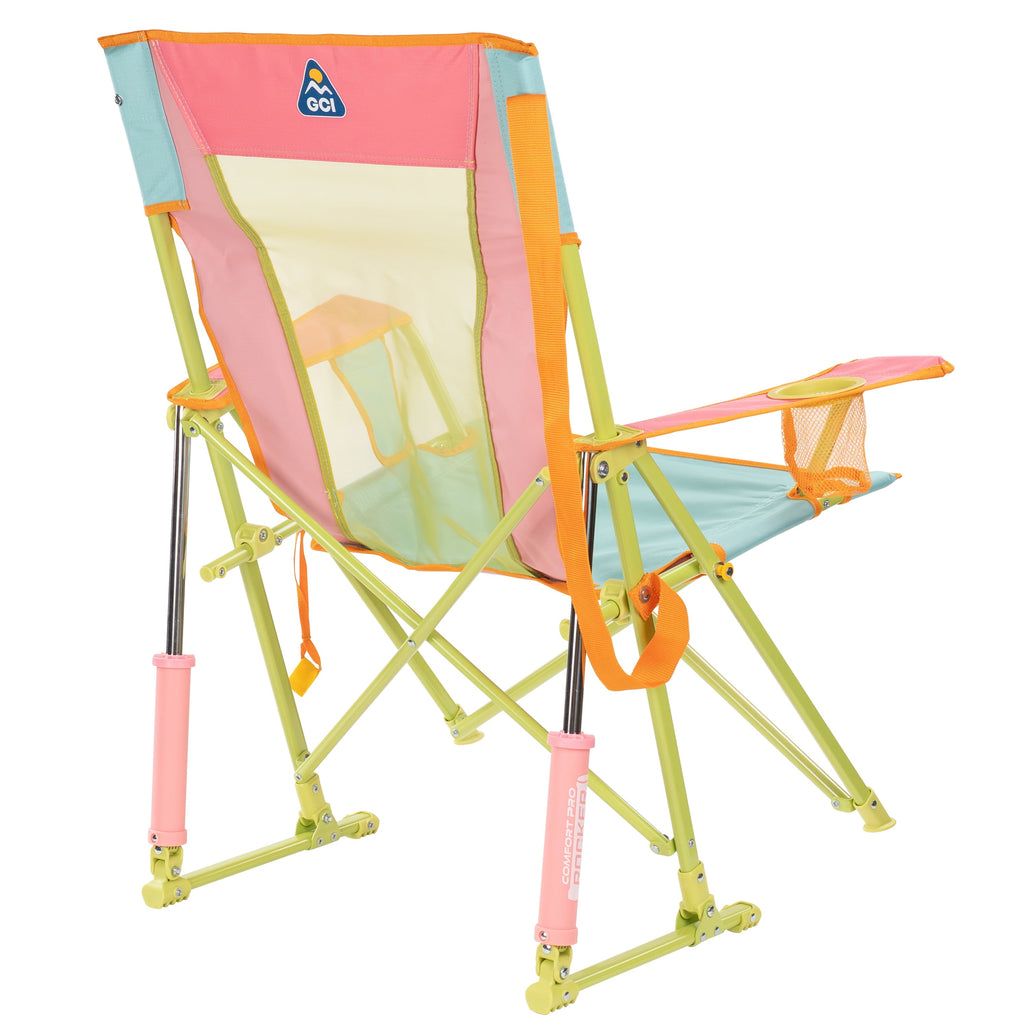 Comfort Pro Rocker Foldable Rocking Camp Chair, Sweet Tea