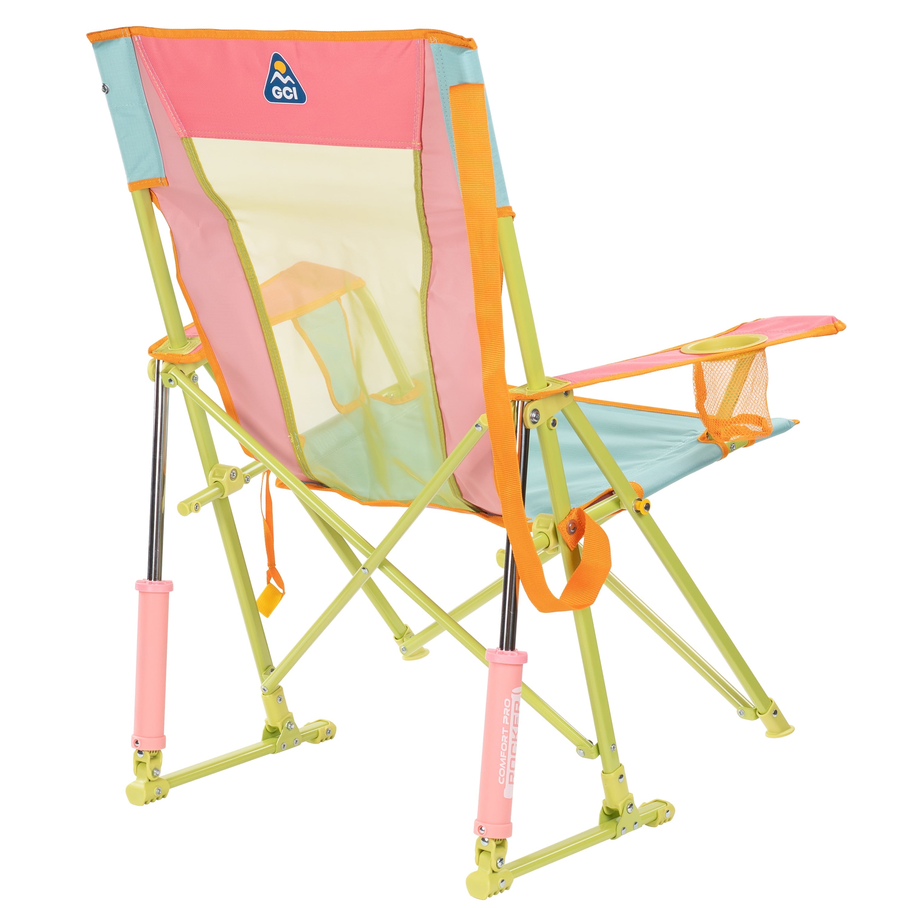 Comfort Pro Rocker Foldable Rocking Camp Chair, Sweet Tea