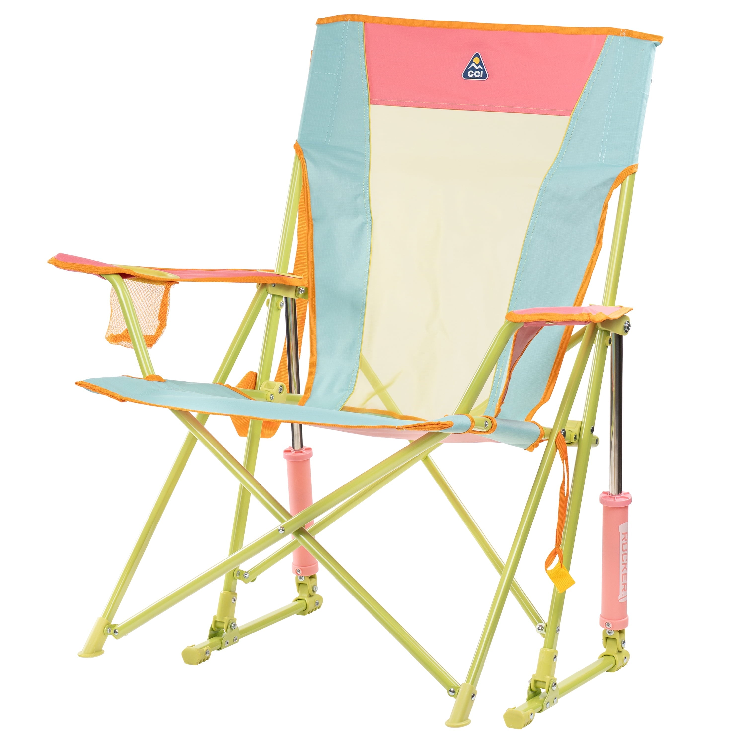 Comfort Pro Rocker Foldable Rocking Camp Chair, Sweet Tea