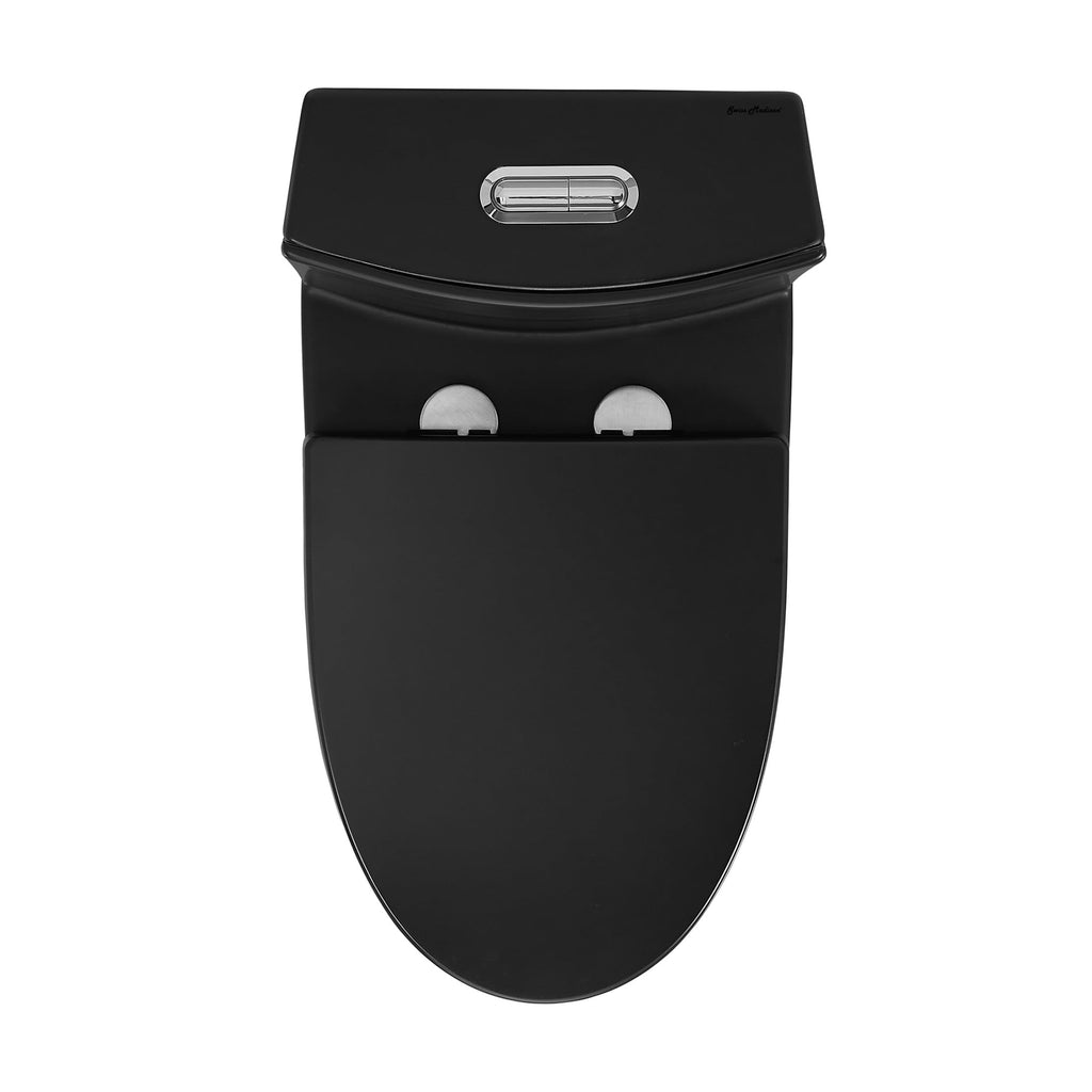 One Piece Elongated Toilet Dual Vortex Flush 1.1/1.6 gpf with 10" Rough-In, Matte Black
