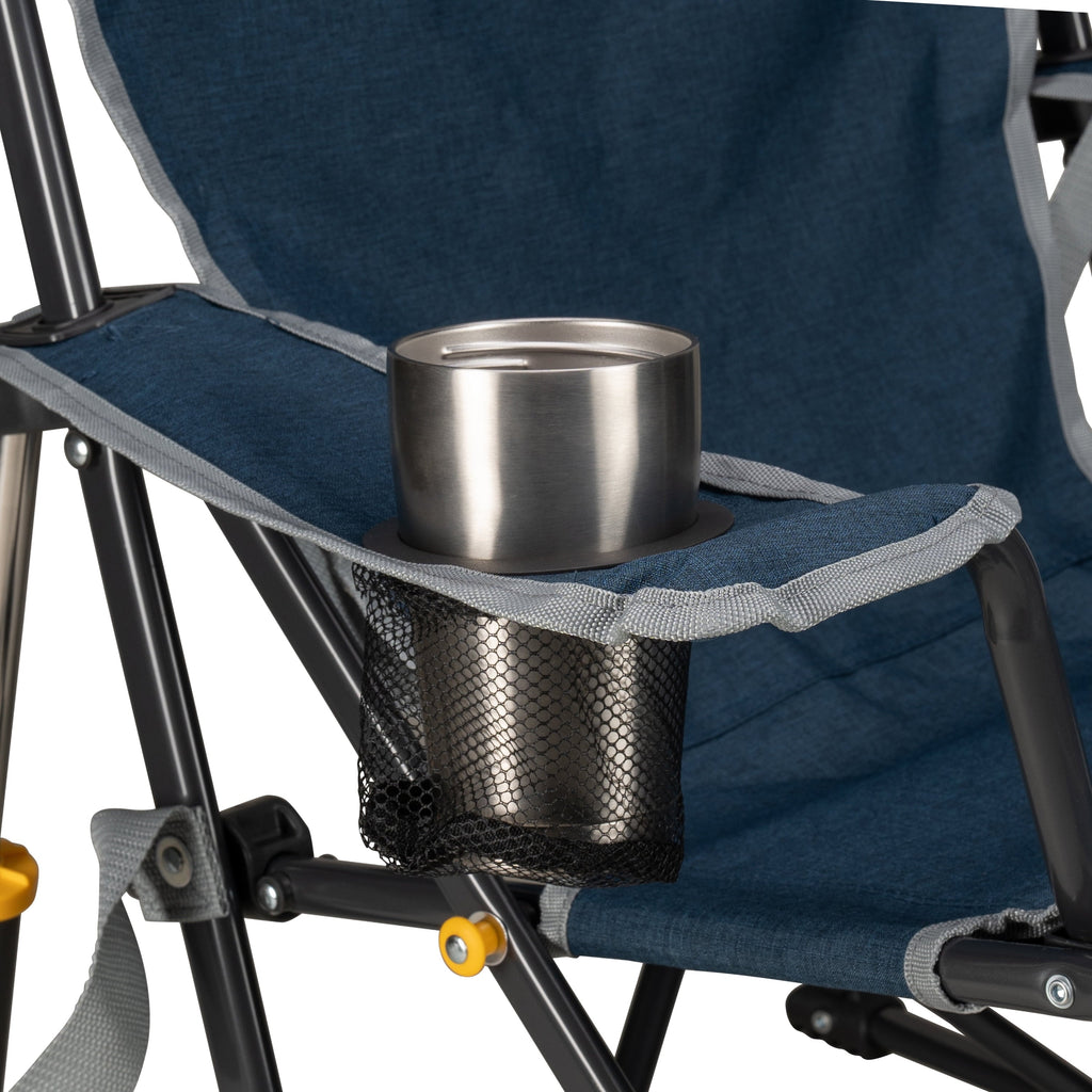 Kickback Rocker Foldable Rocking Camp Chair, Heathered Indigo