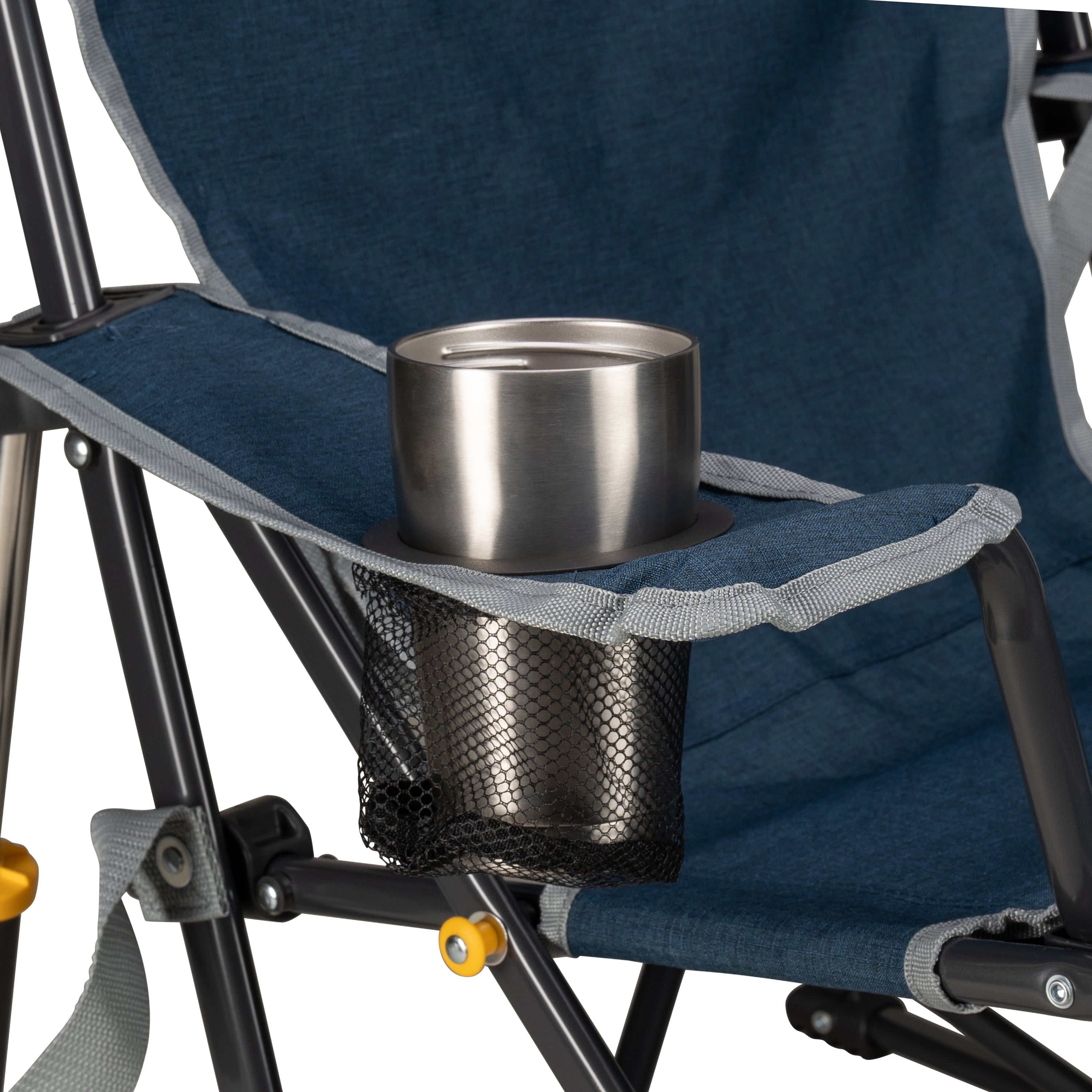 Kickback Rocker Foldable Rocking Camp Chair, Heathered Indigo