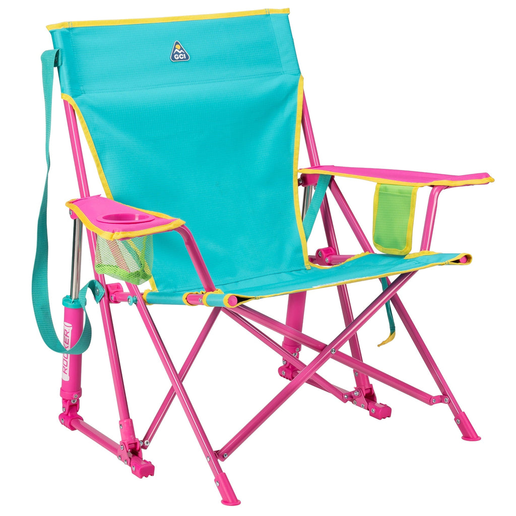 Kickback Rocker Foldable Rocking Camp Chair, Heathered Indigo