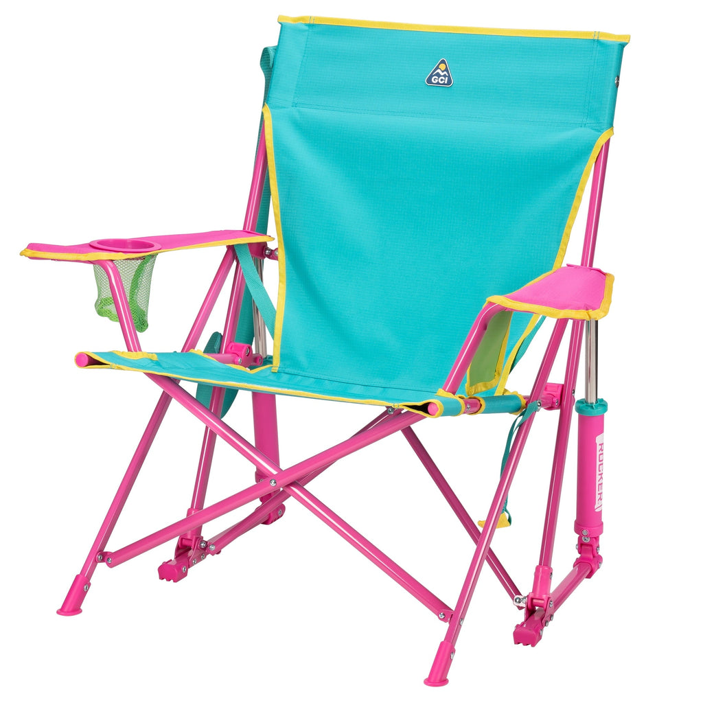 Kickback Rocker Foldable Rocking Camp Chair, Heathered Indigo