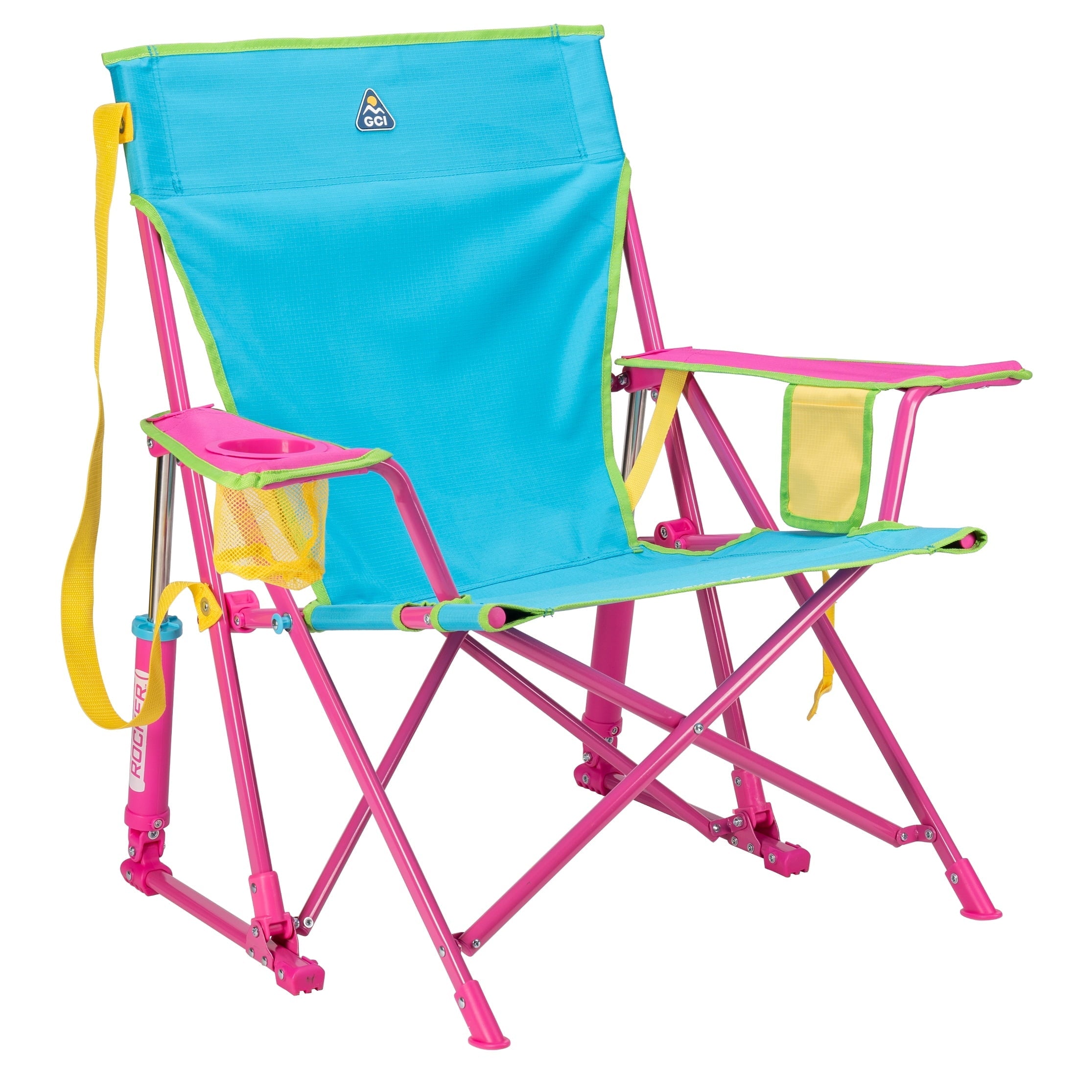 Kickback Rocker Foldable Rocking Camp Chair, Heathered Indigo