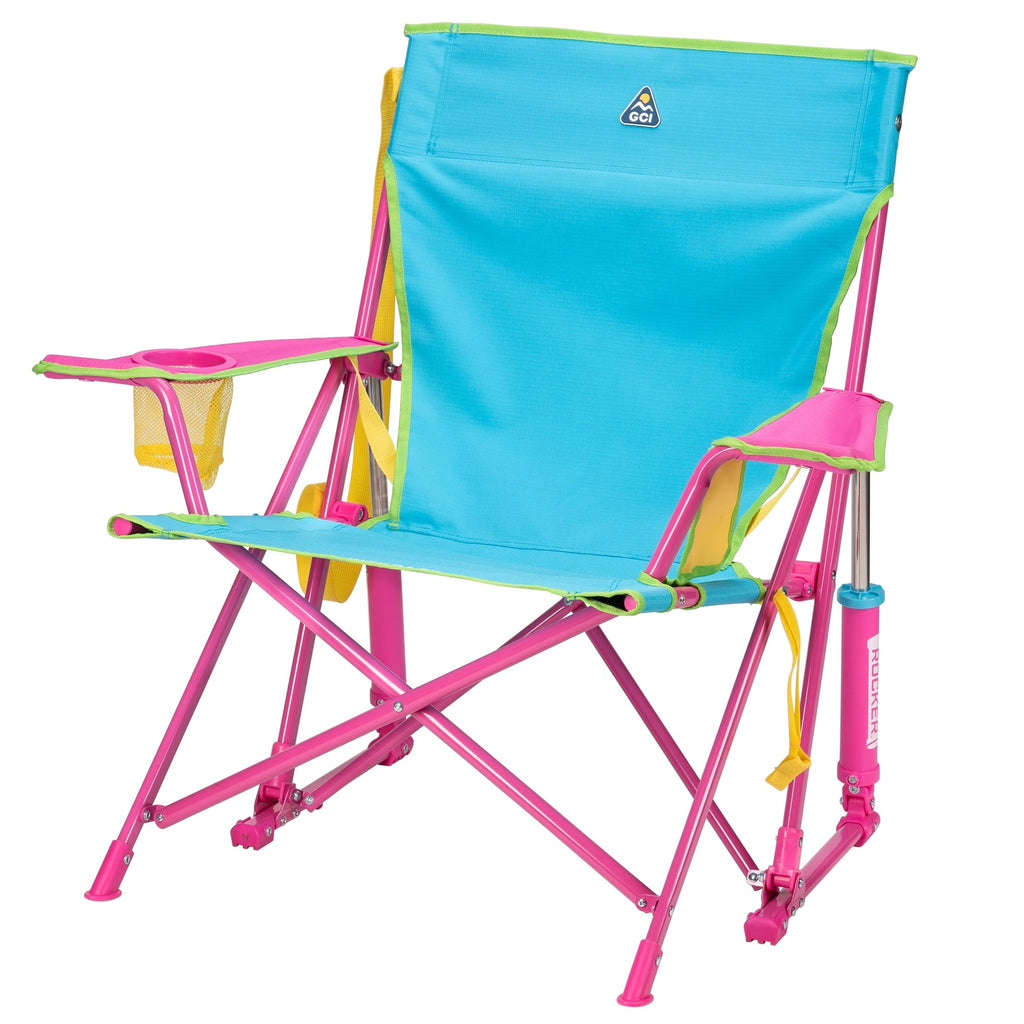 Kickback Rocker Foldable Rocking Camp Chair, Heathered Indigo