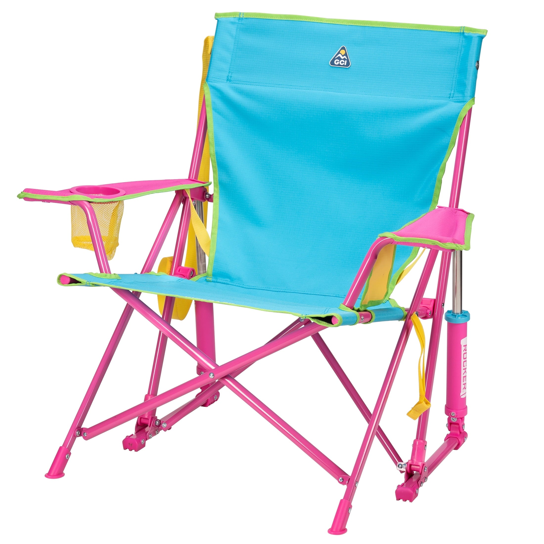 Kickback Rocker Foldable Rocking Camp Chair, Heathered Indigo
