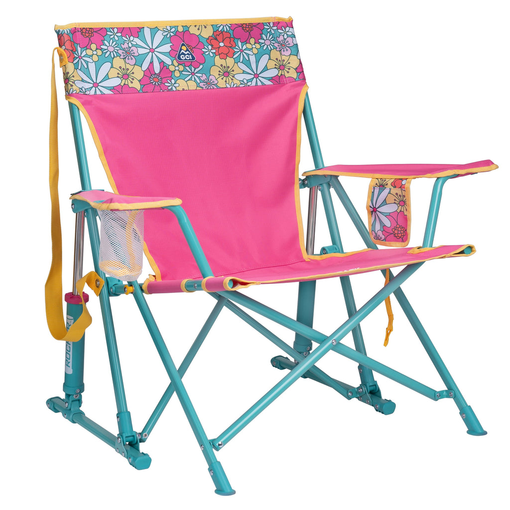 Kickback Rocker Foldable Rocking Camp Chair, Heathered Indigo