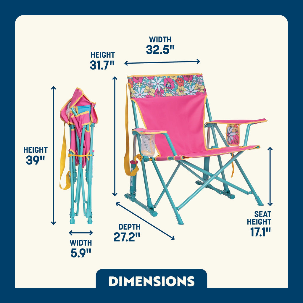 Kickback Rocker Foldable Rocking Camp Chair, Heathered Indigo