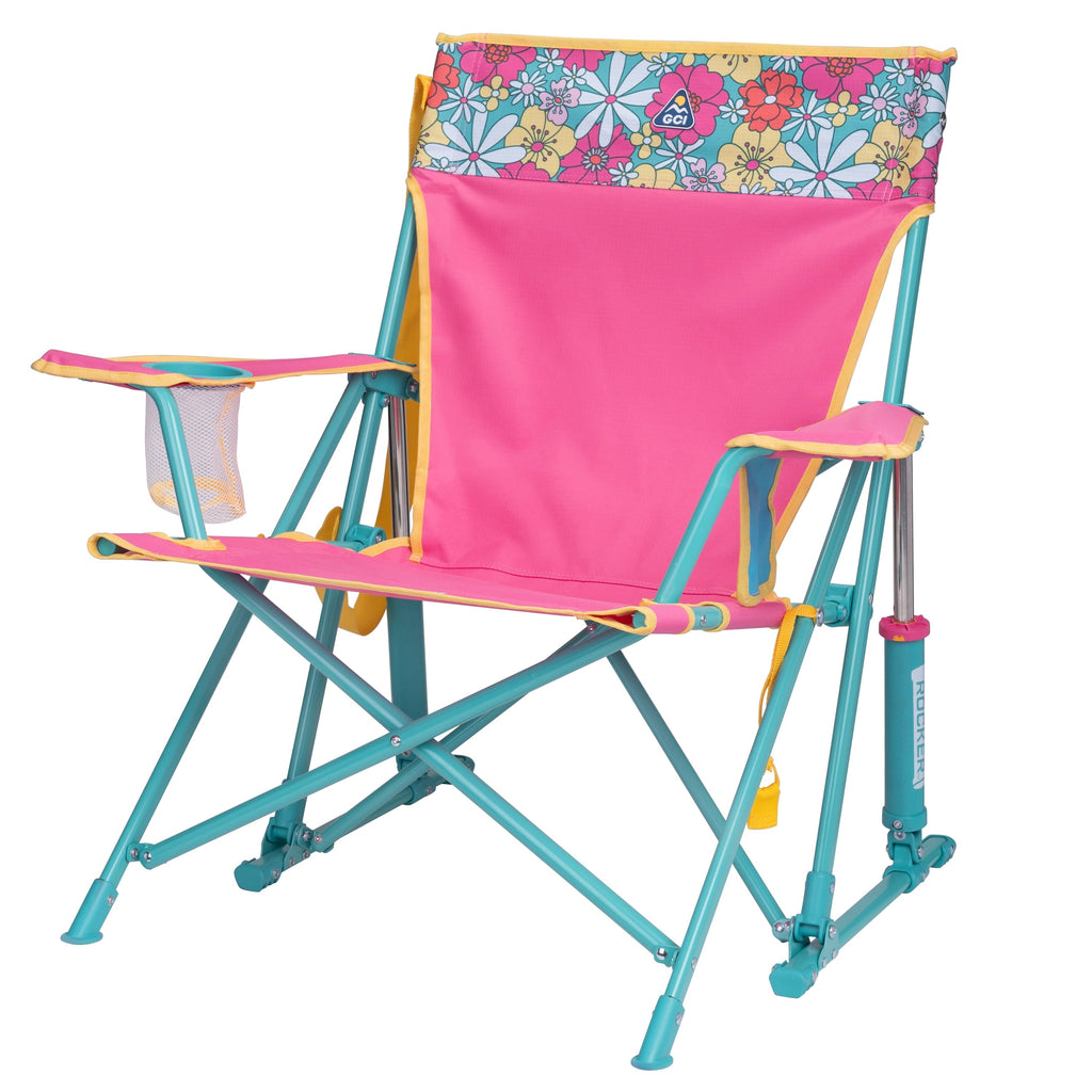 Kickback Rocker Foldable Rocking Camp Chair, Heathered Indigo