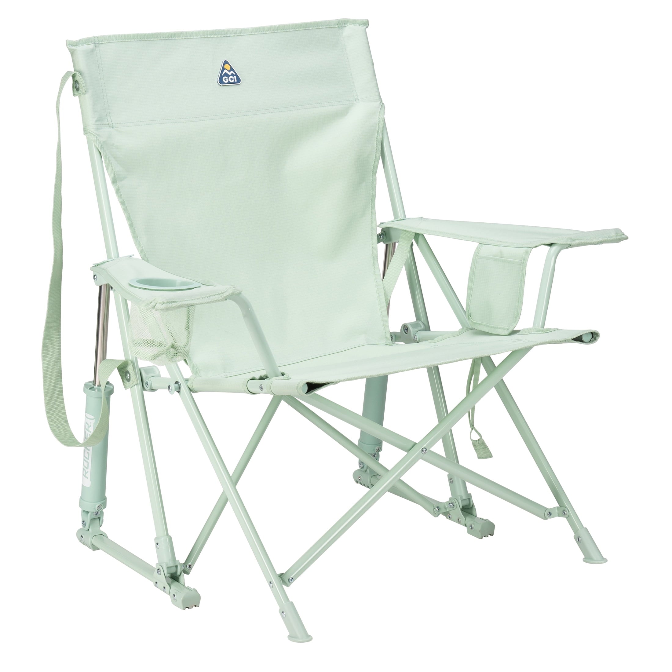 Kickback Rocker Foldable Rocking Camp Chair, Heathered Indigo