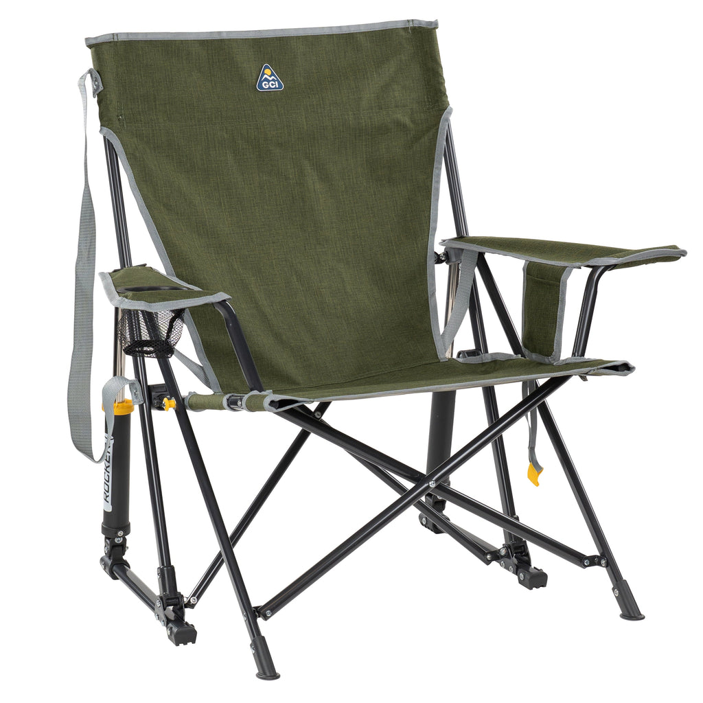 Kickback Rocker Foldable Rocking Camp Chair, Heathered Indigo