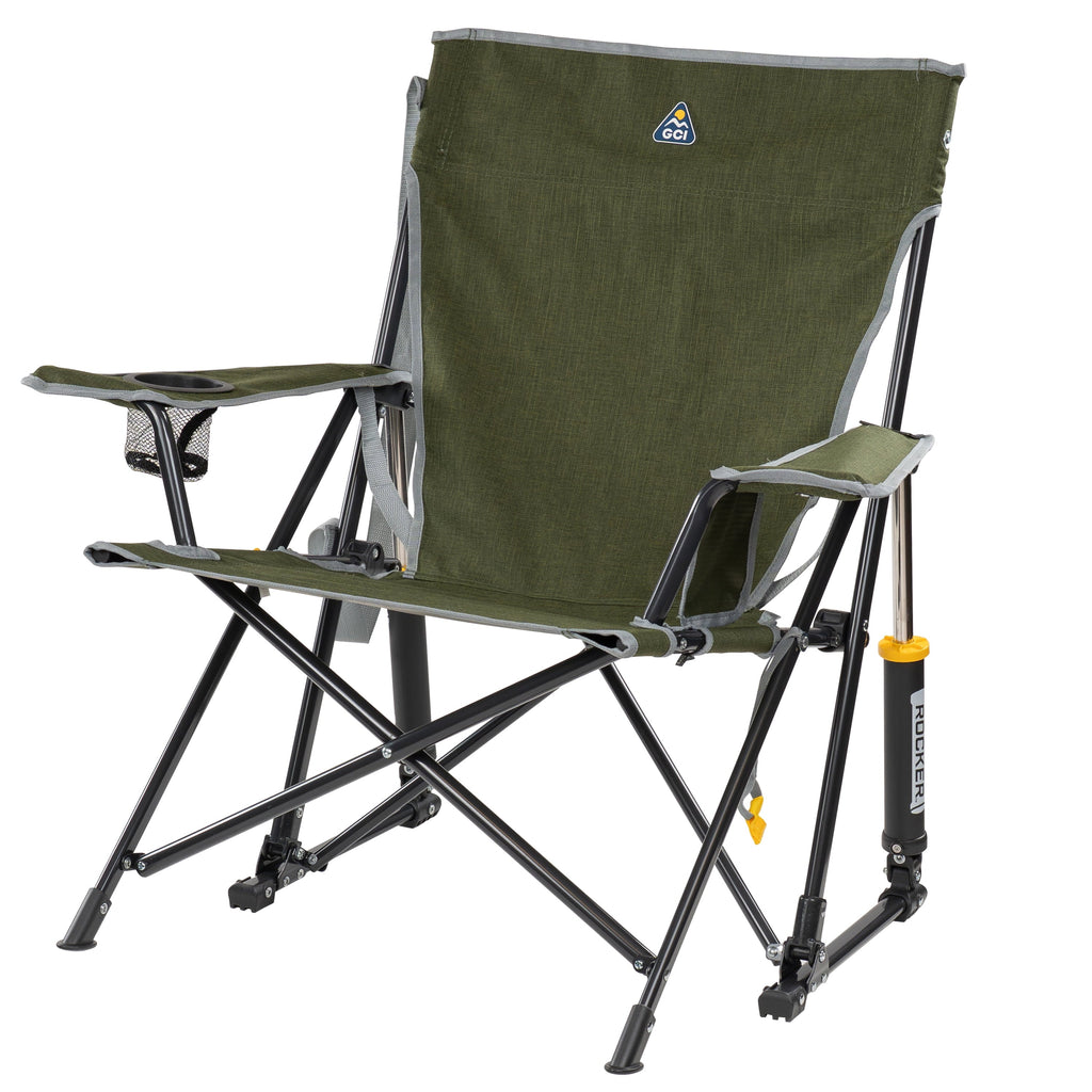 Kickback Rocker Foldable Rocking Camp Chair, Heathered Indigo