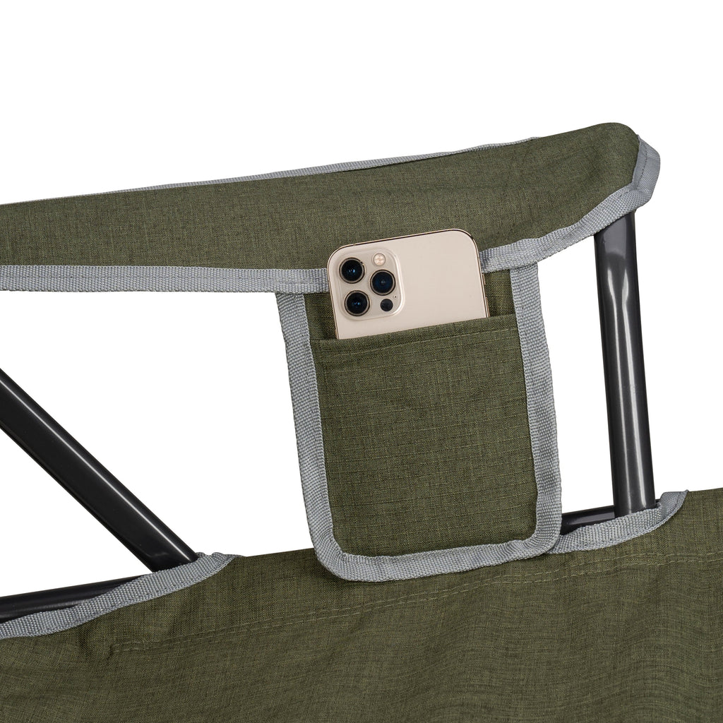 Kickback Rocker Foldable Rocking Camp Chair, Heathered Indigo