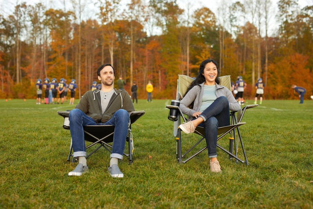 Kickback Rocker Foldable Rocking Camp Chair, Heathered Indigo
