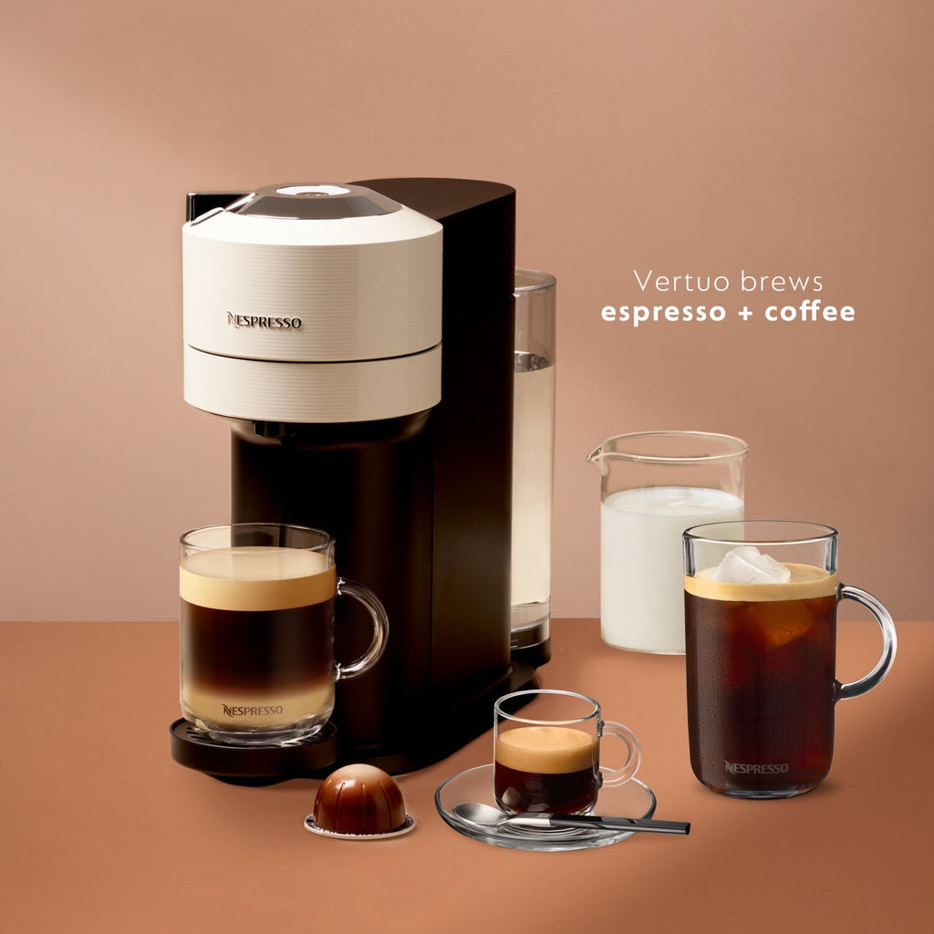 ENV120WAE Vertuo Next Coffee and Espresso Maker, Machine + Aeroccino, White