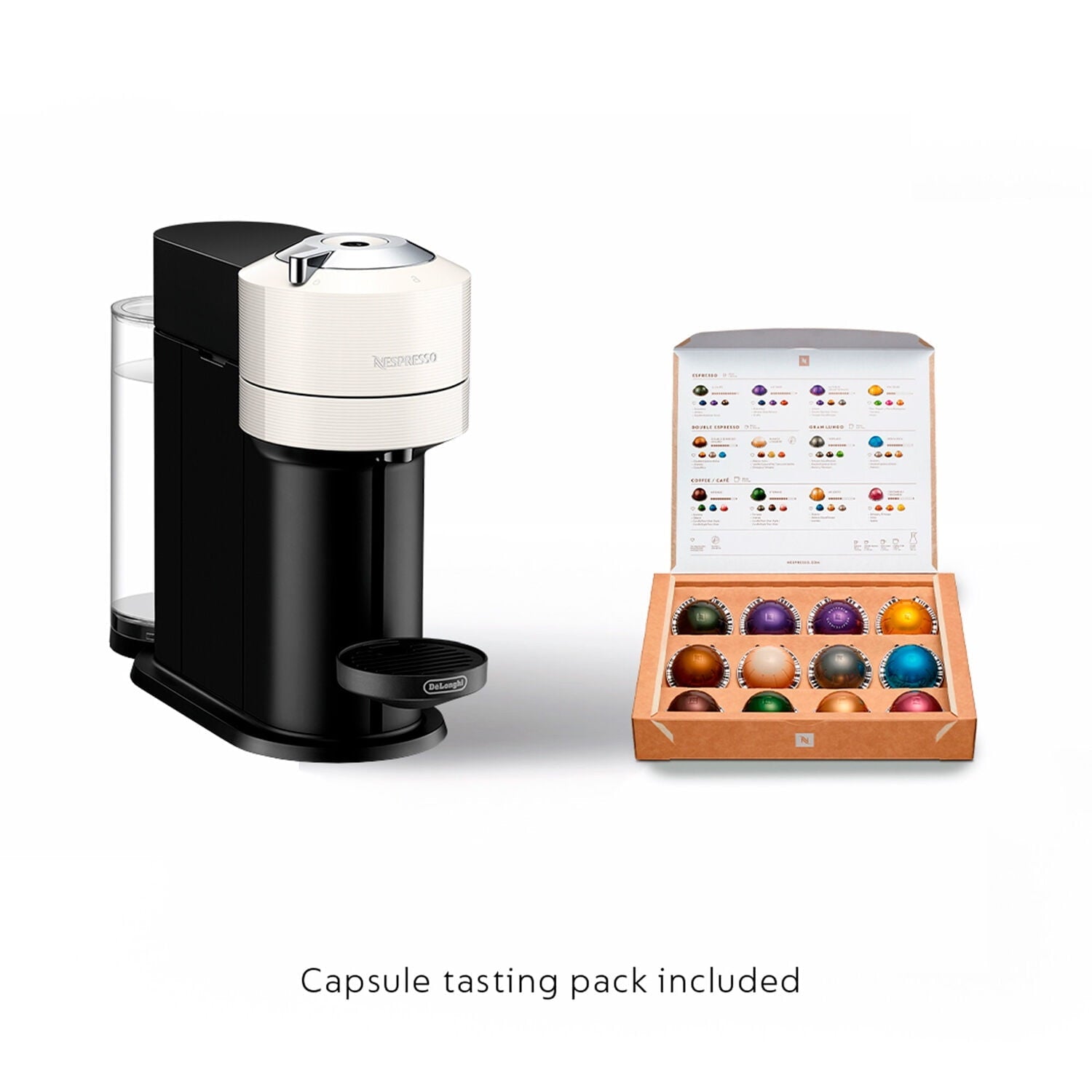 ENV120WAE Vertuo Next Coffee and Espresso Maker, Machine + Aeroccino, White
