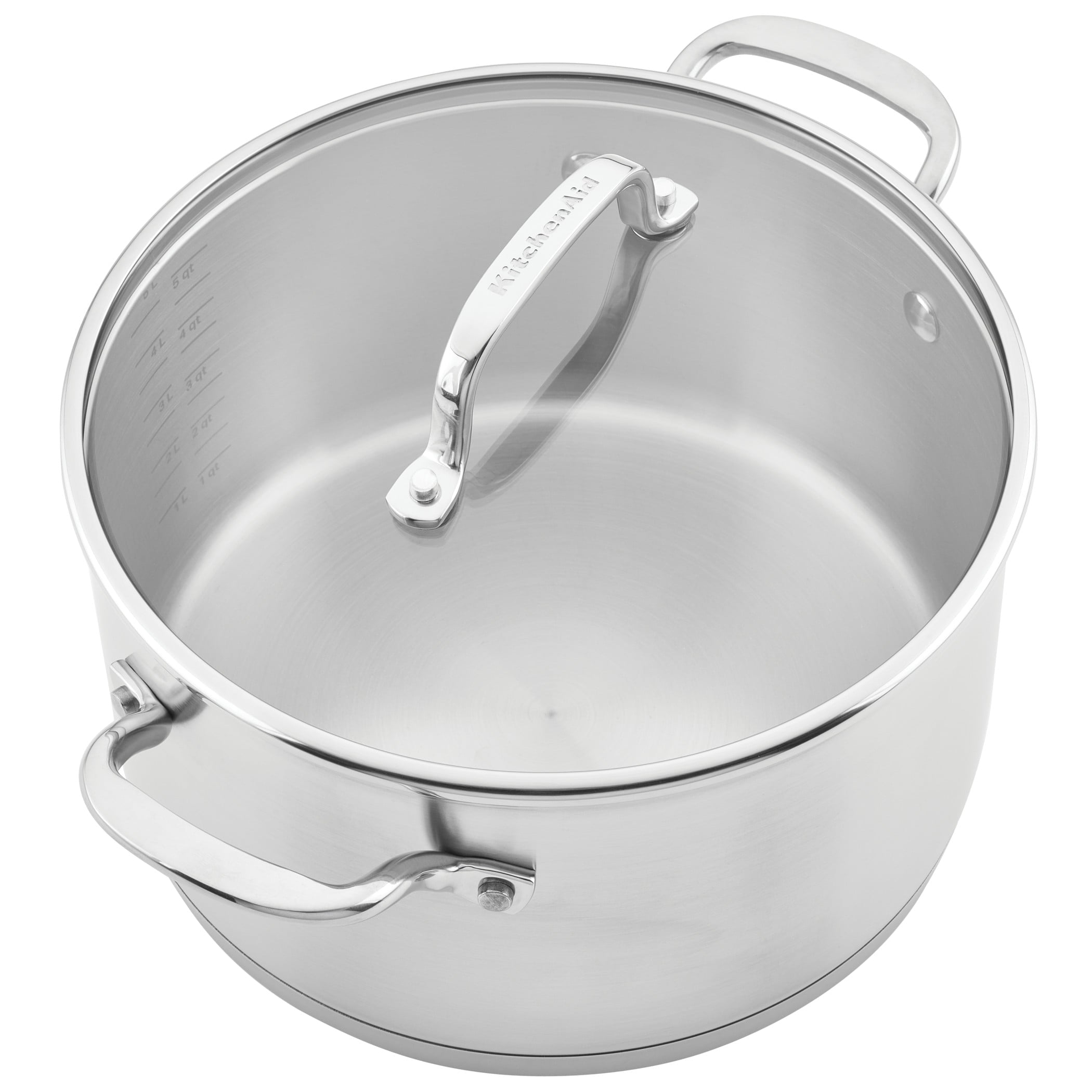 3-Ply Base 11 Pcs Stainless Steel Cookware Induction Pots and Pans Set, Metal Utensil and Dishwasher Safe and Oven Safe to 500°F, Brushed Stainless Steel