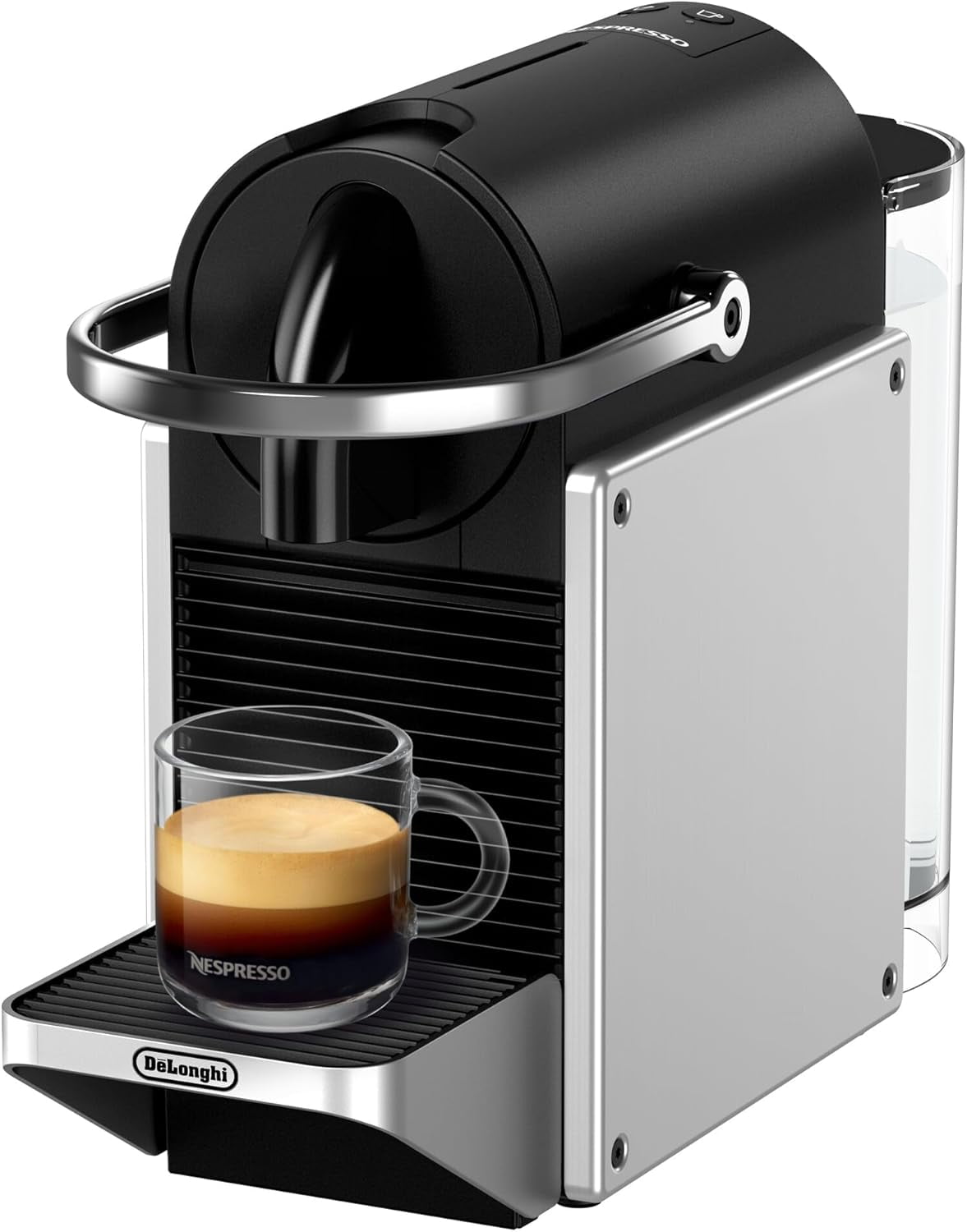 Pixie EN127.S, Fully Automatic Coffee Machine, One-Button Coffee Machine with Multi-Function, Welcome Set Included, Compact Design, 19 Bar Pressure, 1260W, Silver