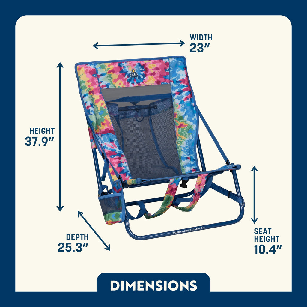 Everywhere Chair 2 Lightweight Low Profile Adjustable Seat, Dark Charcoal
