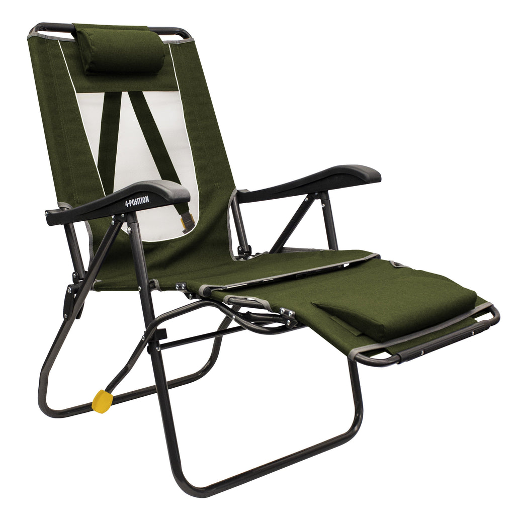 Legz Up Lounger Adjustable Folding Recliner Camp Chair, Heathered Loden