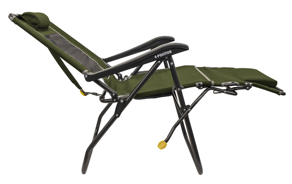 Legz Up Lounger Adjustable Folding Recliner Camp Chair, Heathered Loden