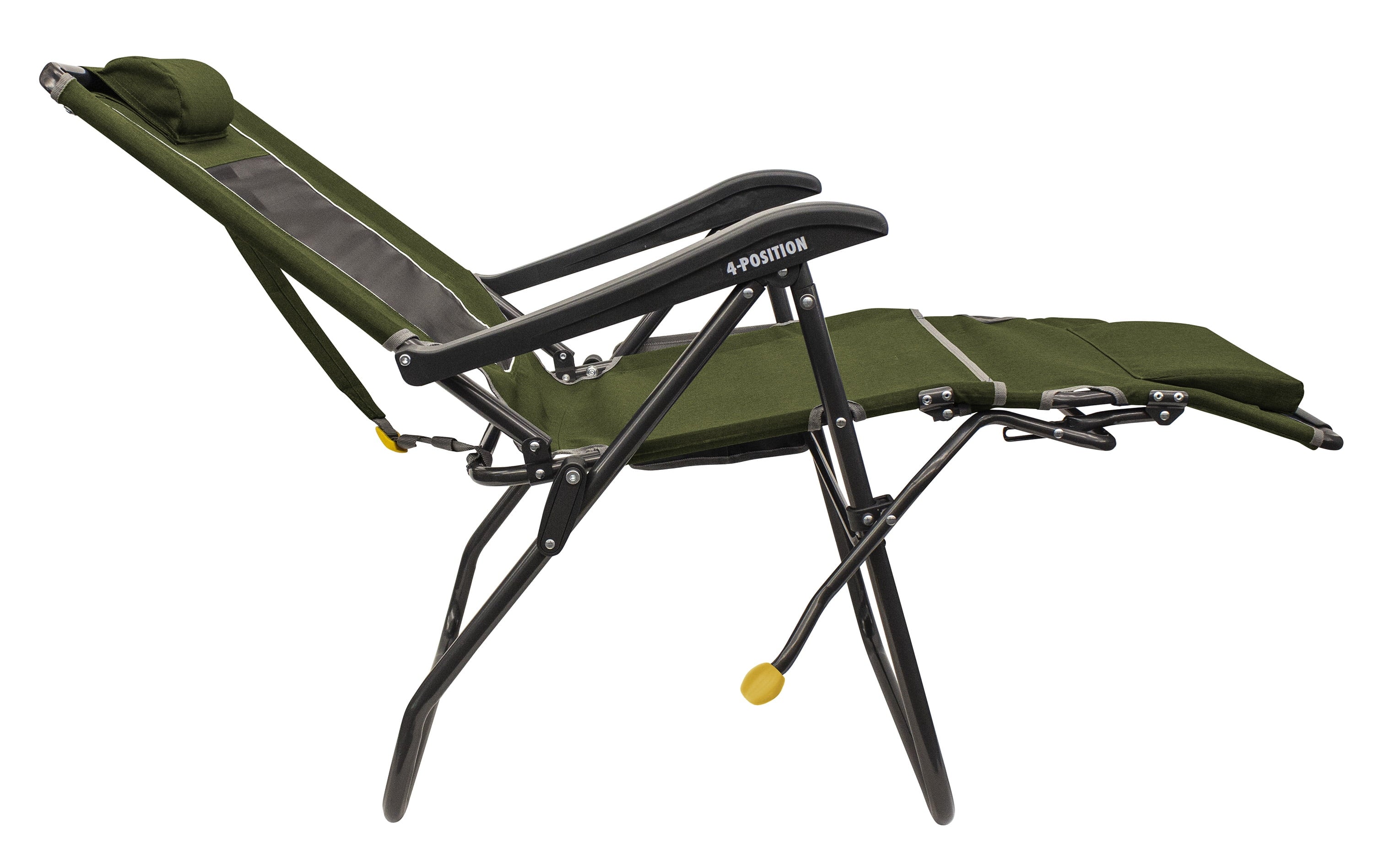 Legz Up Lounger Adjustable Folding Recliner Camp Chair, Heathered Loden