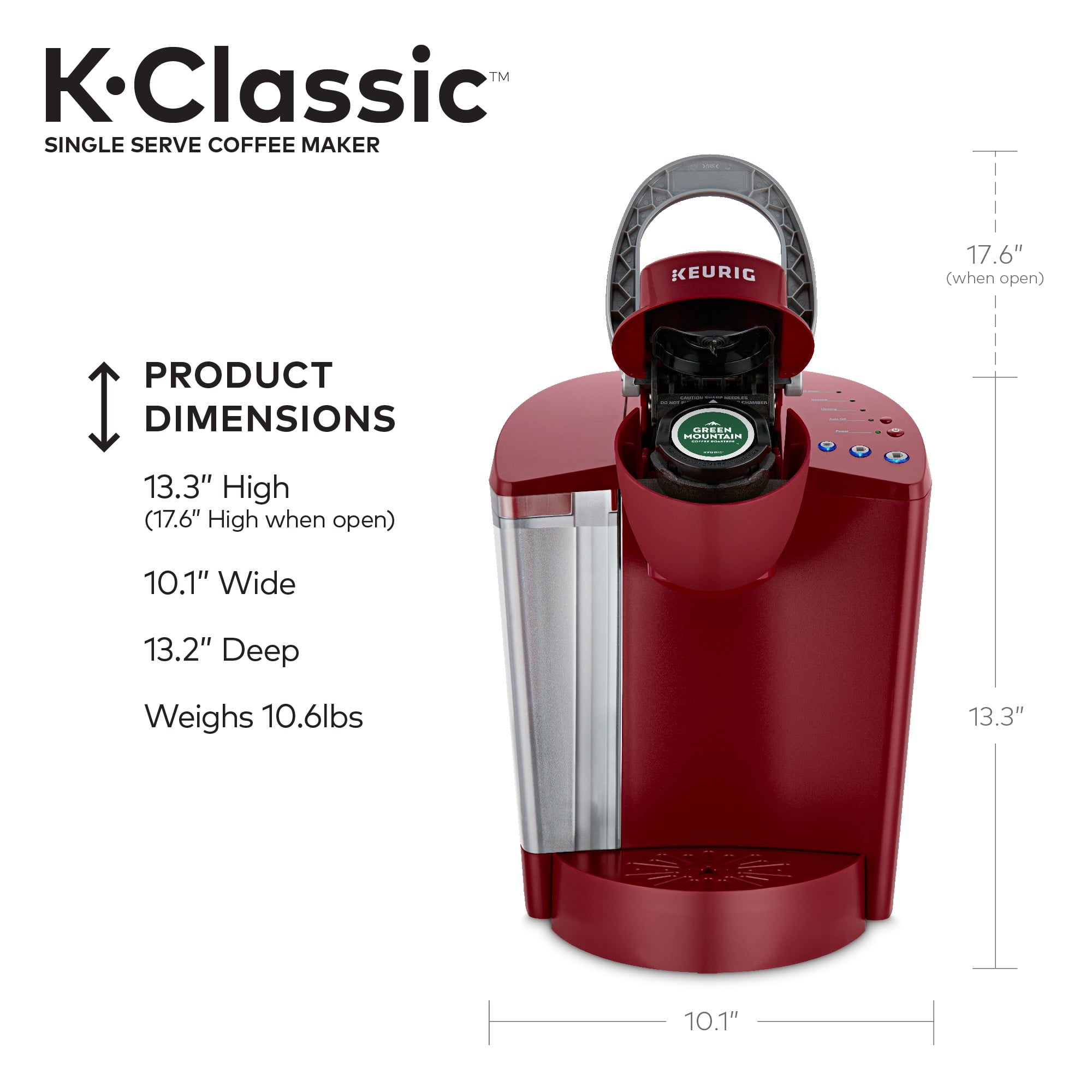 K-Classic Single Serve K-Cup Pod Coffee Maker, Black