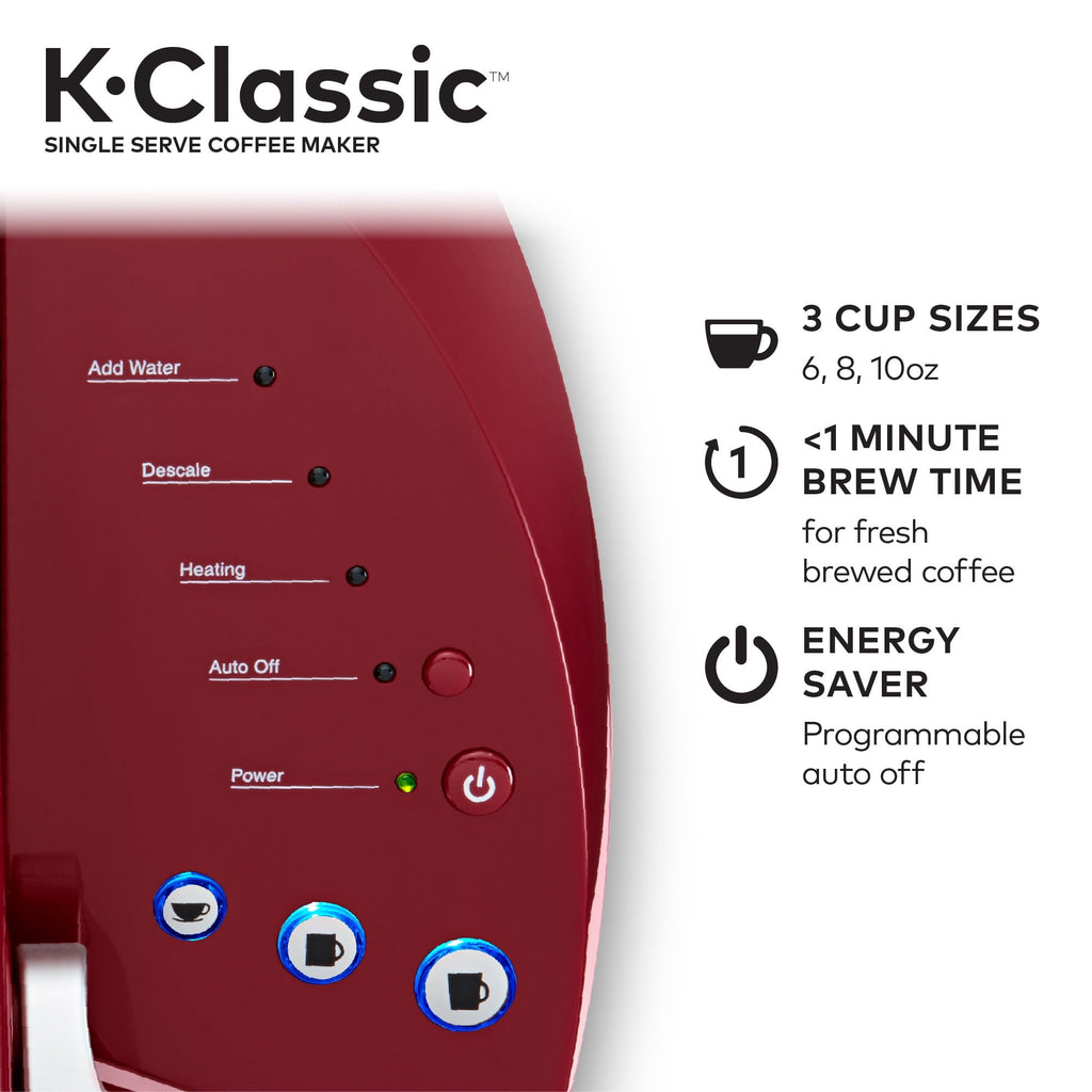 K-Classic Single Serve K-Cup Pod Coffee Maker, Black