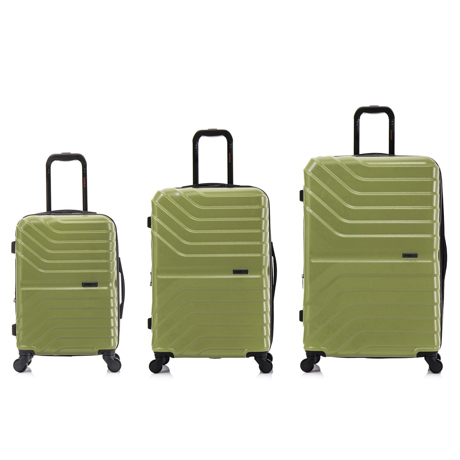 AURUM 3-Piece Hardside Luggage Sets with Spinner Wheels, Handle and Trolley, (20"/24"/28"), Green