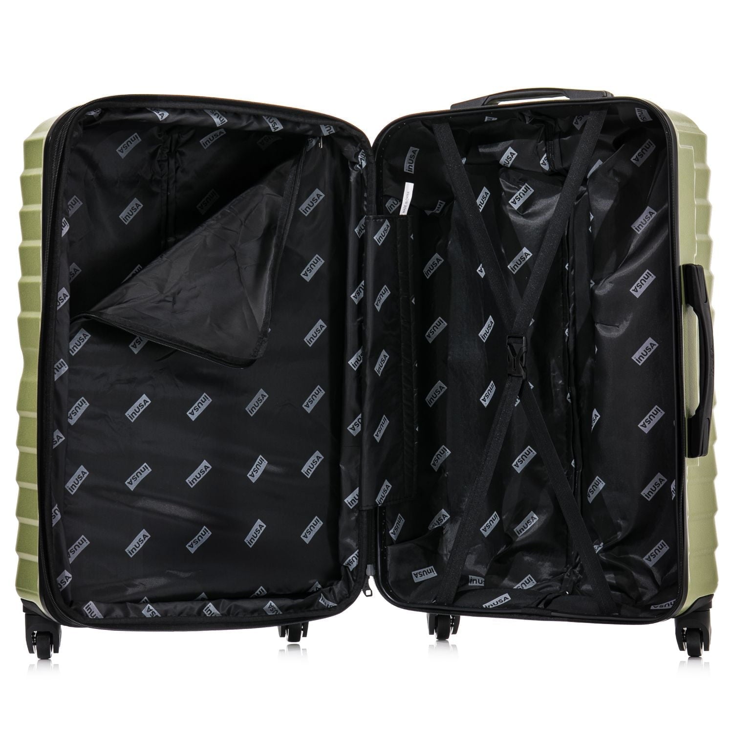 AURUM 3-Piece Hardside Luggage Sets with Spinner Wheels, Handle and Trolley, (20"/24"/28"), Green