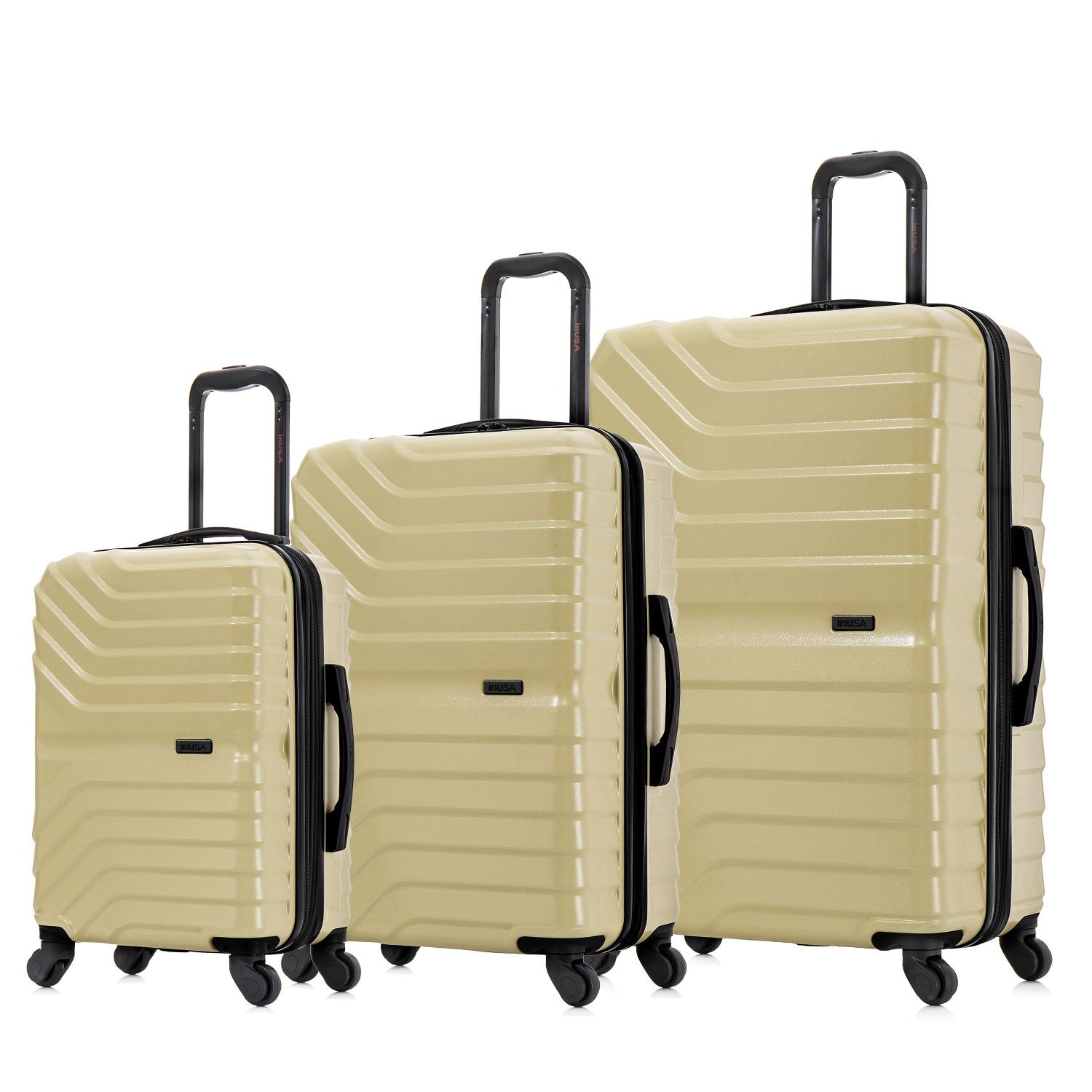 AURUM 3-Piece Hardside Luggage Sets with Spinner Wheels, Handle and Trolley, (20"/24"/28"), Green
