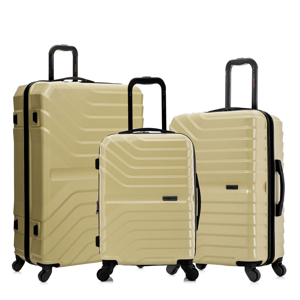 AURUM 3-Piece Hardside Luggage Sets with Spinner Wheels, Handle and Trolley, (20"/24"/28"), Green