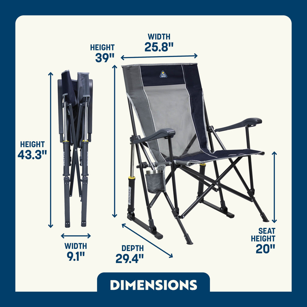 RoadTrip Rocker Foldable Rocking Camp Chair, Indigo